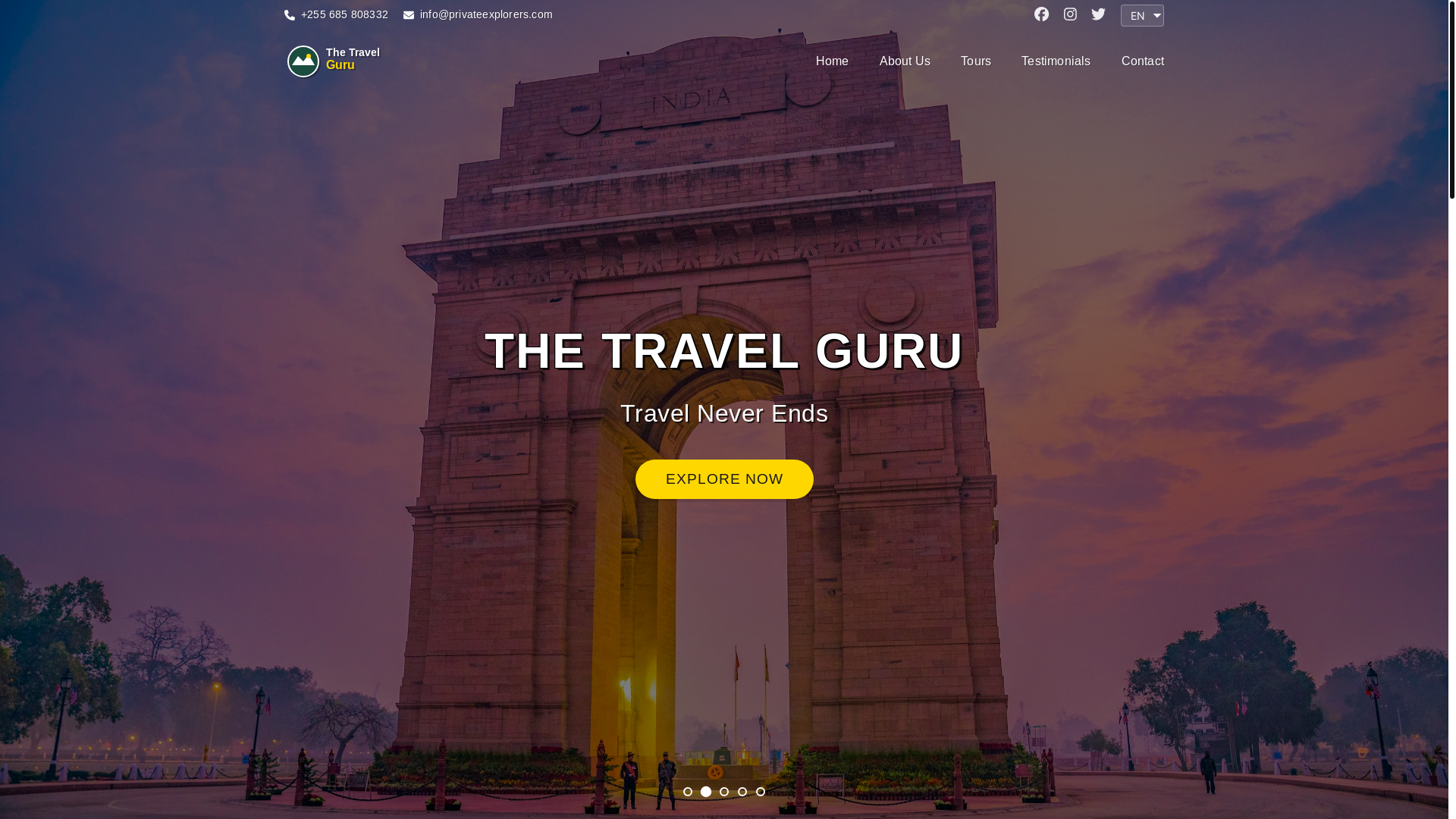 website screenshot of https://thetravelguru.co.in/