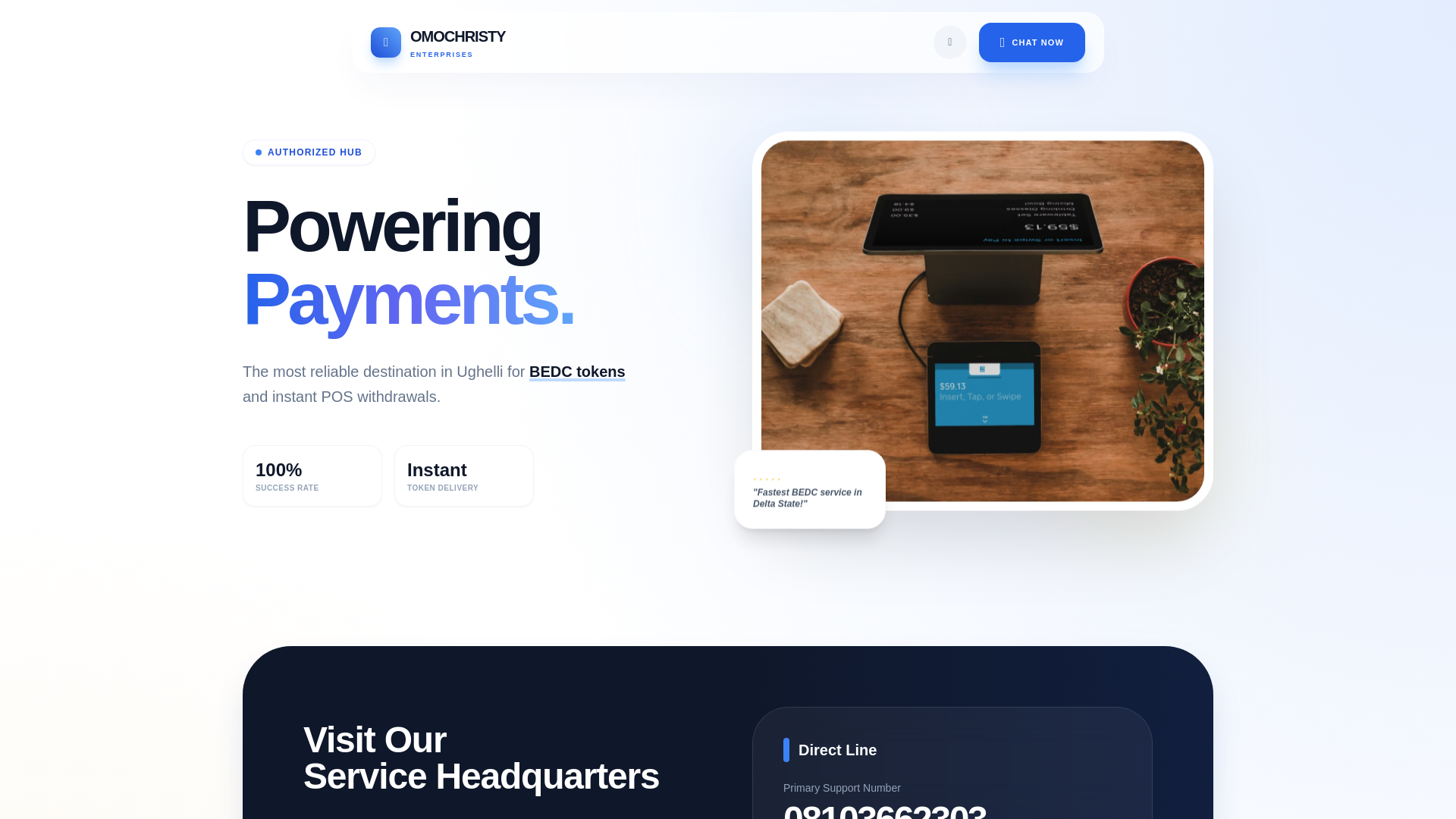 website screenshot of https://omochristy.com