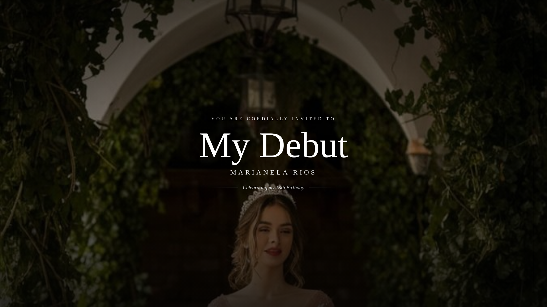 website screenshot of https://debut-invitation-template.pages.dev/
