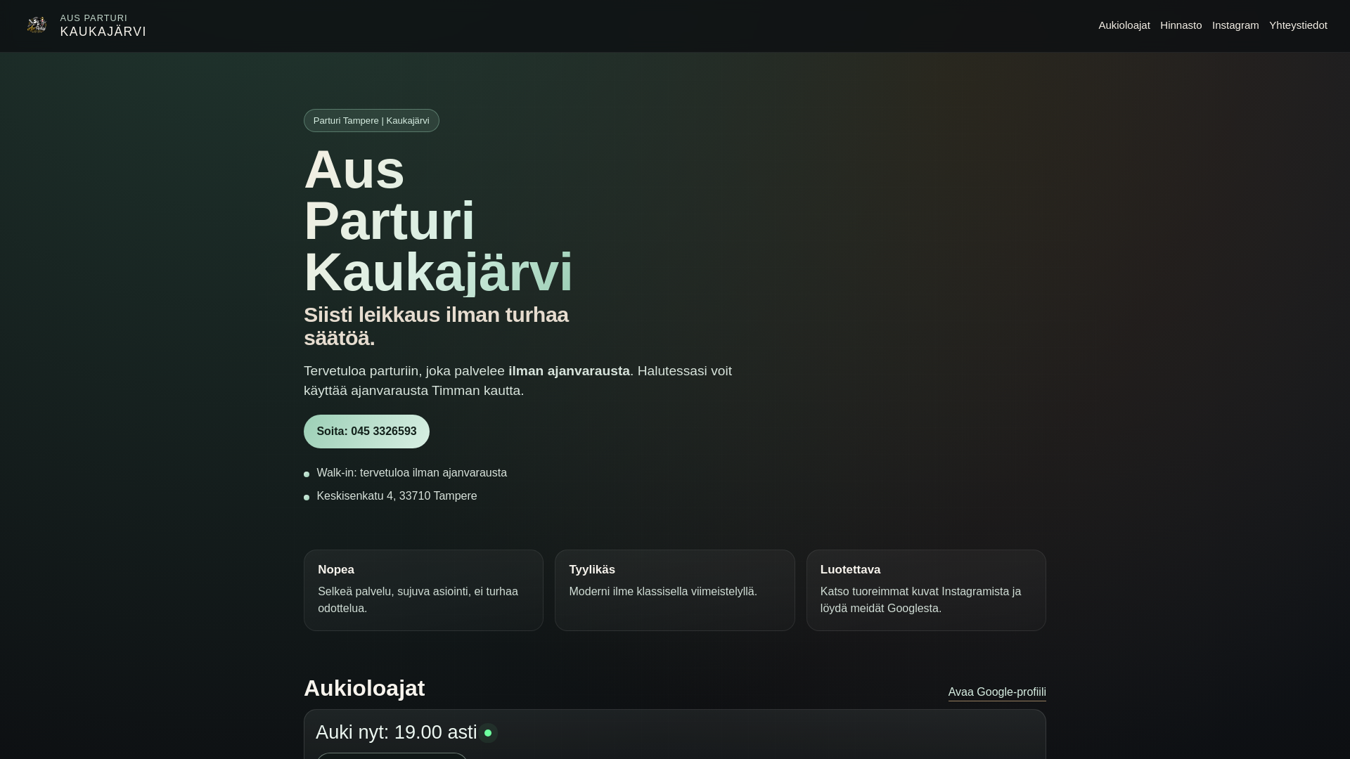website screenshot of https://ausparturi.pages.dev/