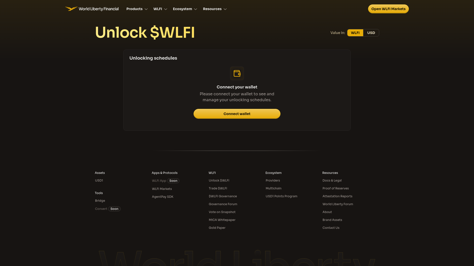 website screenshot of https://worldliberty-unlock.net