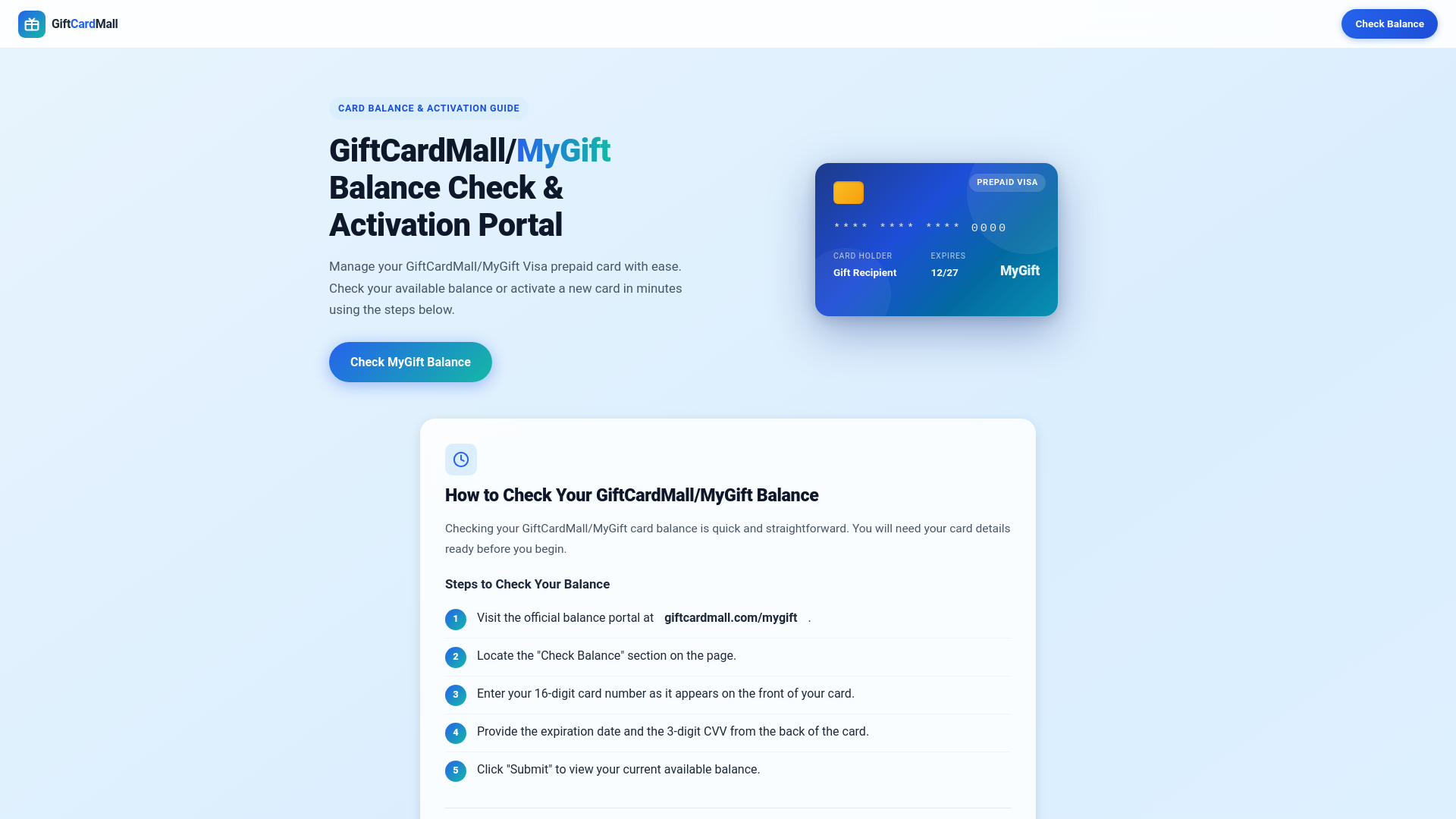 website screenshot of https://giftcardmallmygiftac.com