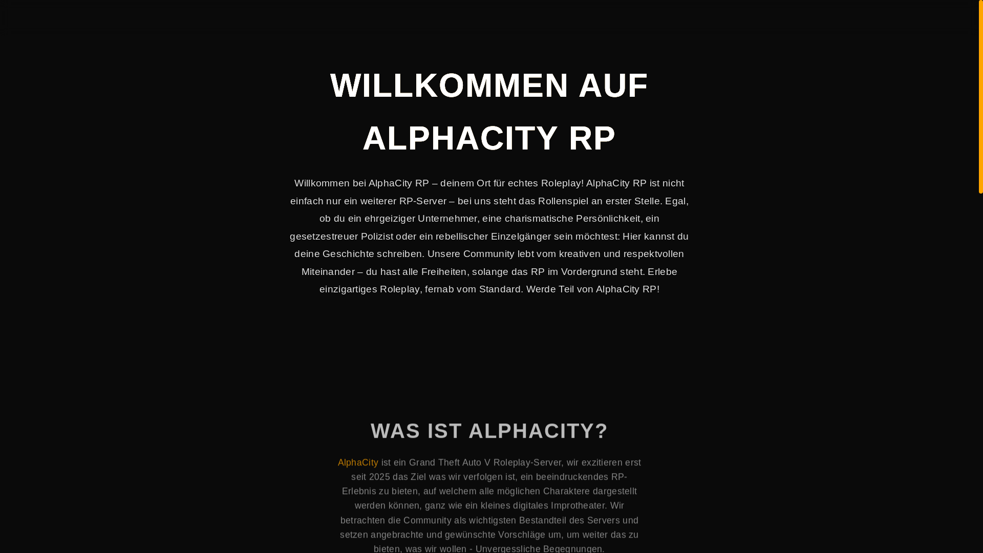 website screenshot of https://alphacity-rp.de/