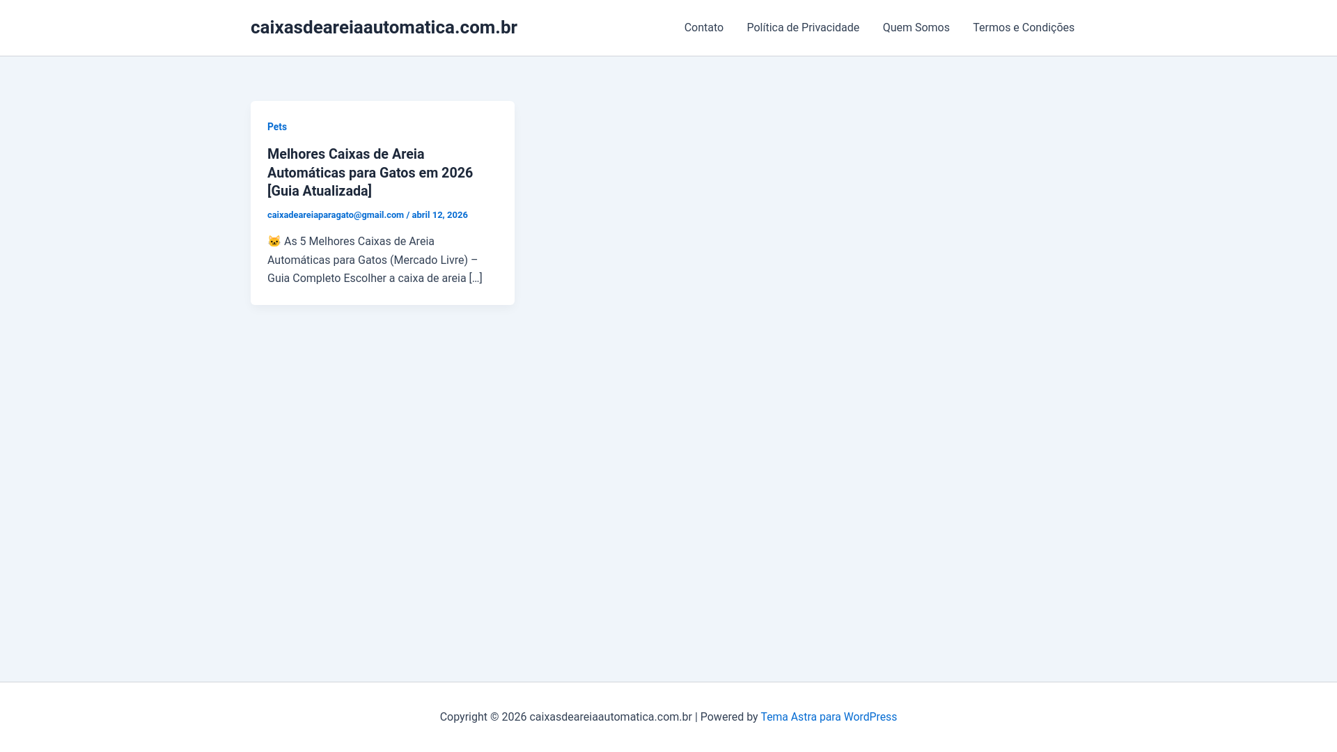 website screenshot of https://caixasdeareiaautomatica.com.br/