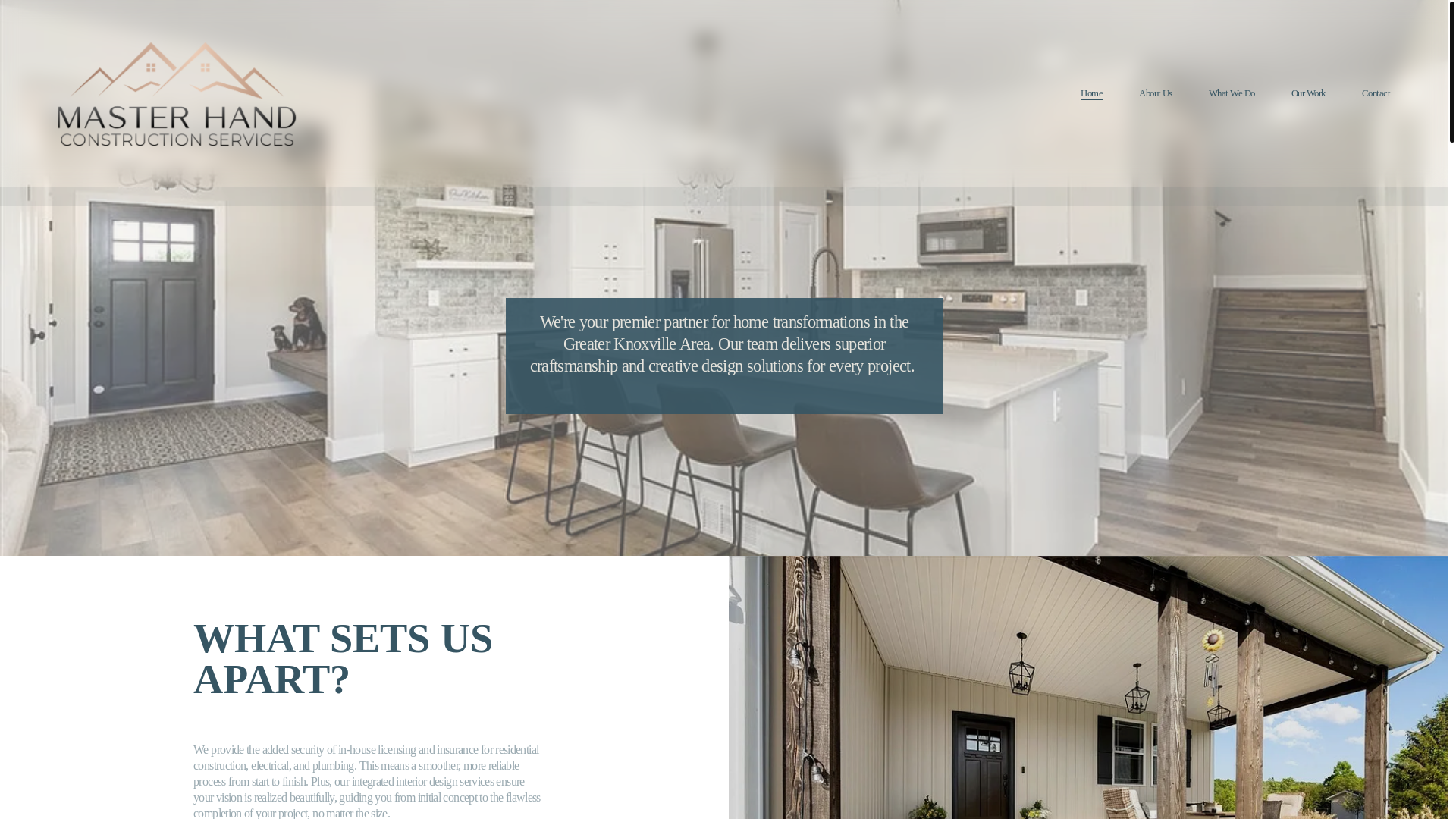 website screenshot of https://masterhandconstructionservice.com/
