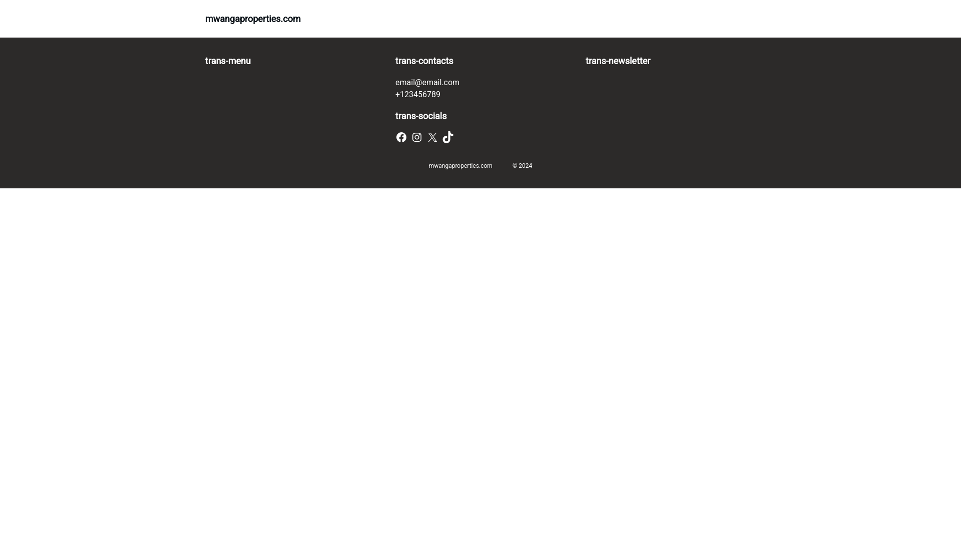 website screenshot of https://mwangaproperties.com/