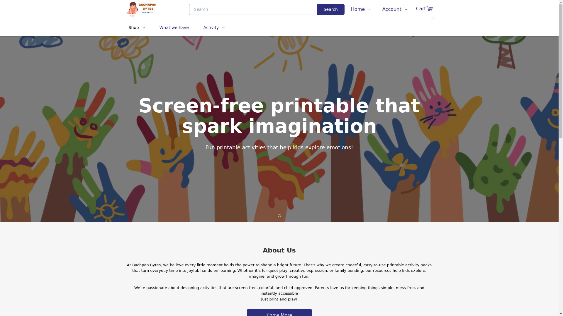 website screenshot of https://bachpanbytes.com/