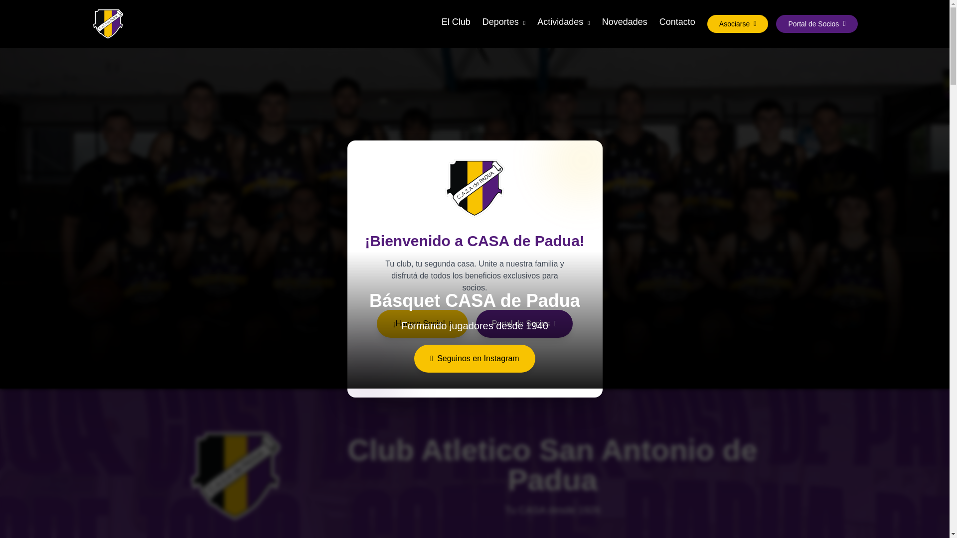 website screenshot of https://casadepadua1926.com.ar/