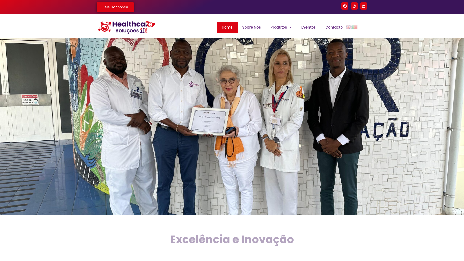 website screenshot of https://healthcare.co.mz/