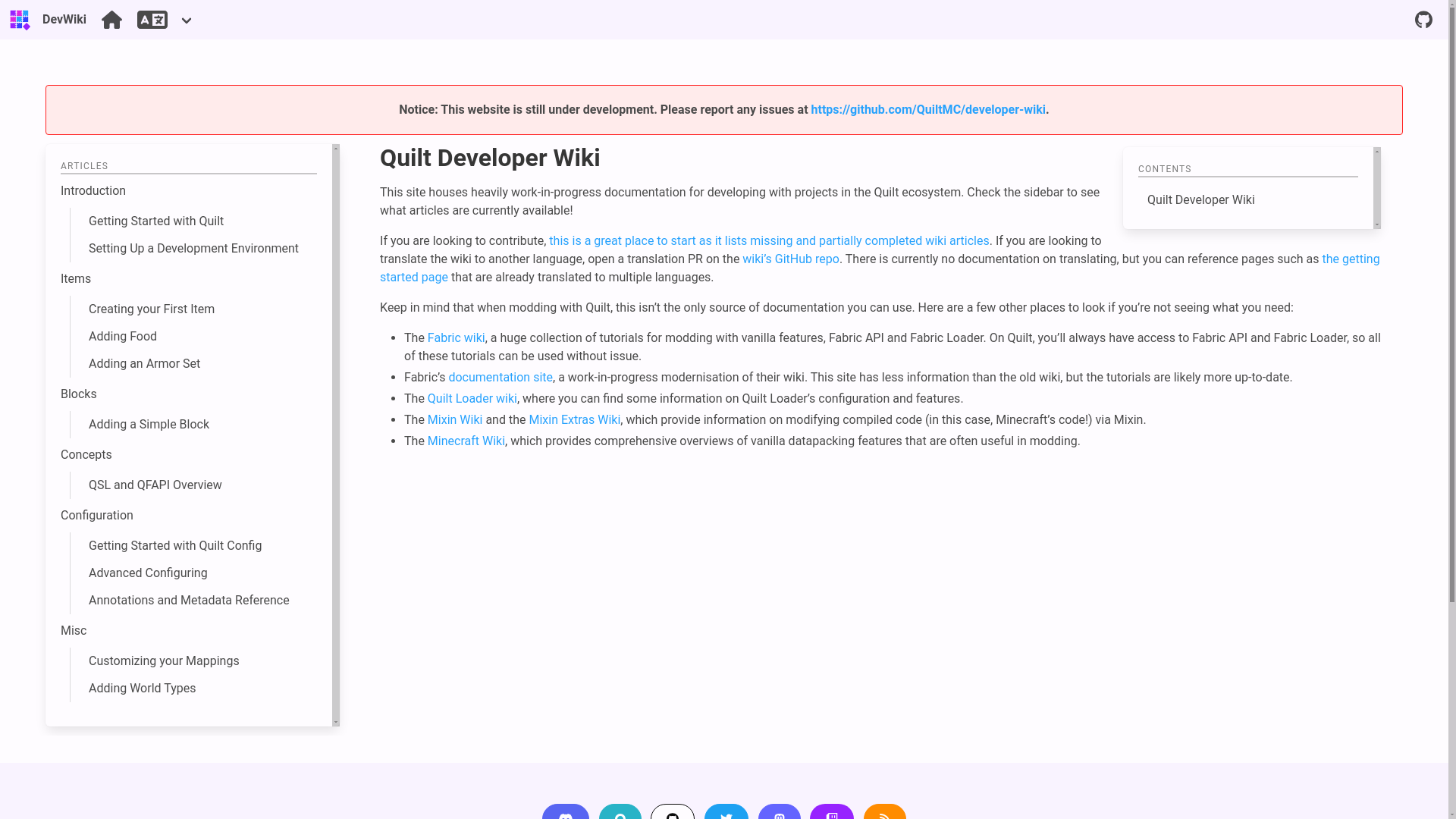 website screenshot of https://developer-wiki.pages.dev/