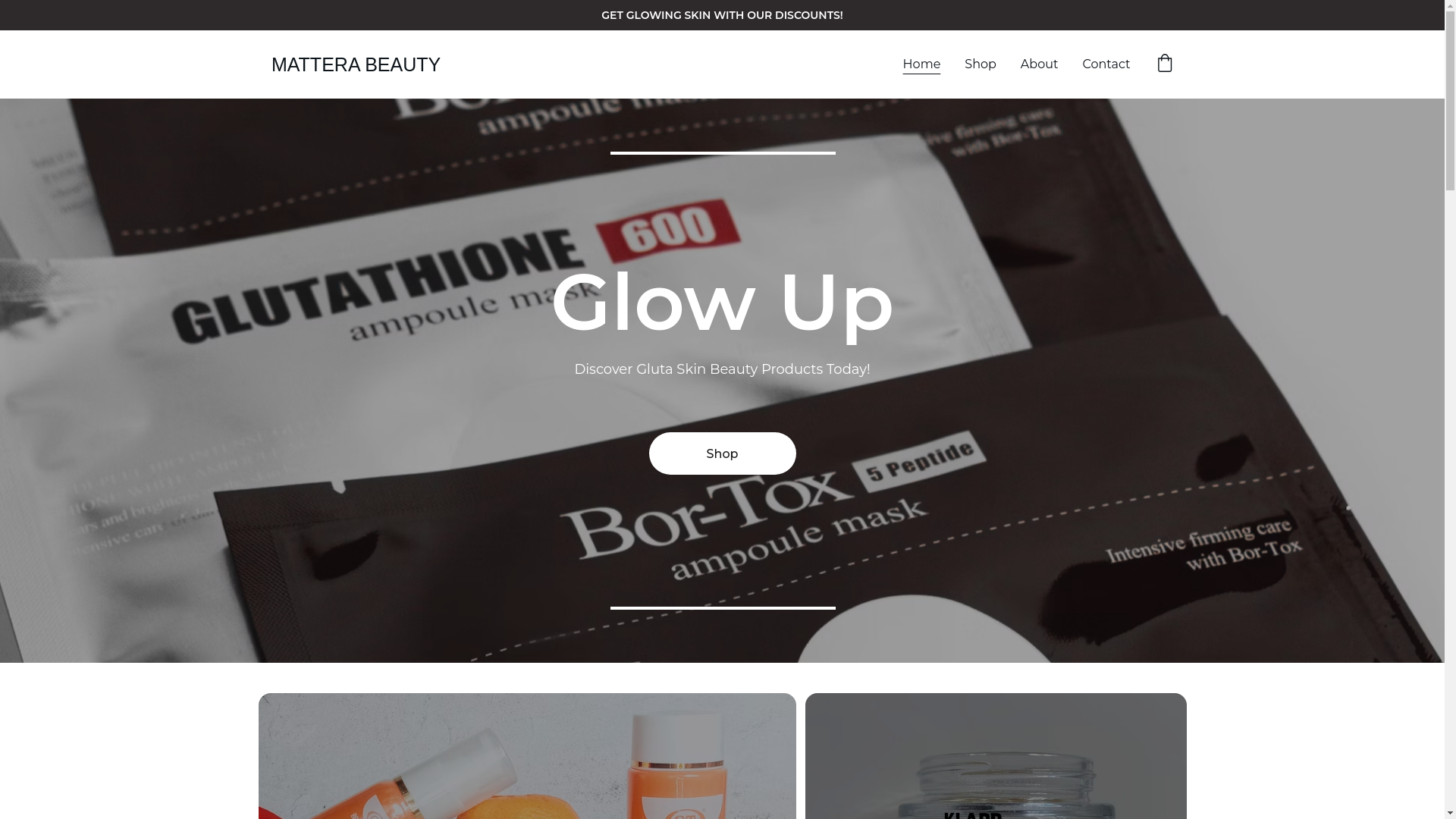 website screenshot of https://matterabeauty.com/