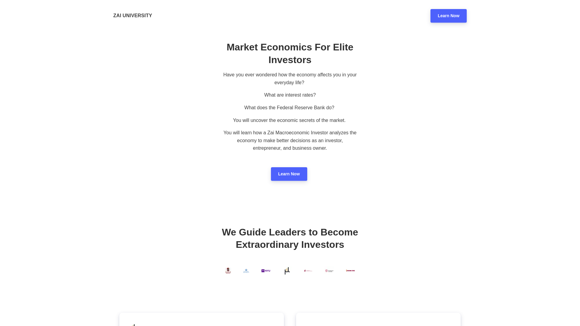 website screenshot of https://zaiuniversity.com/