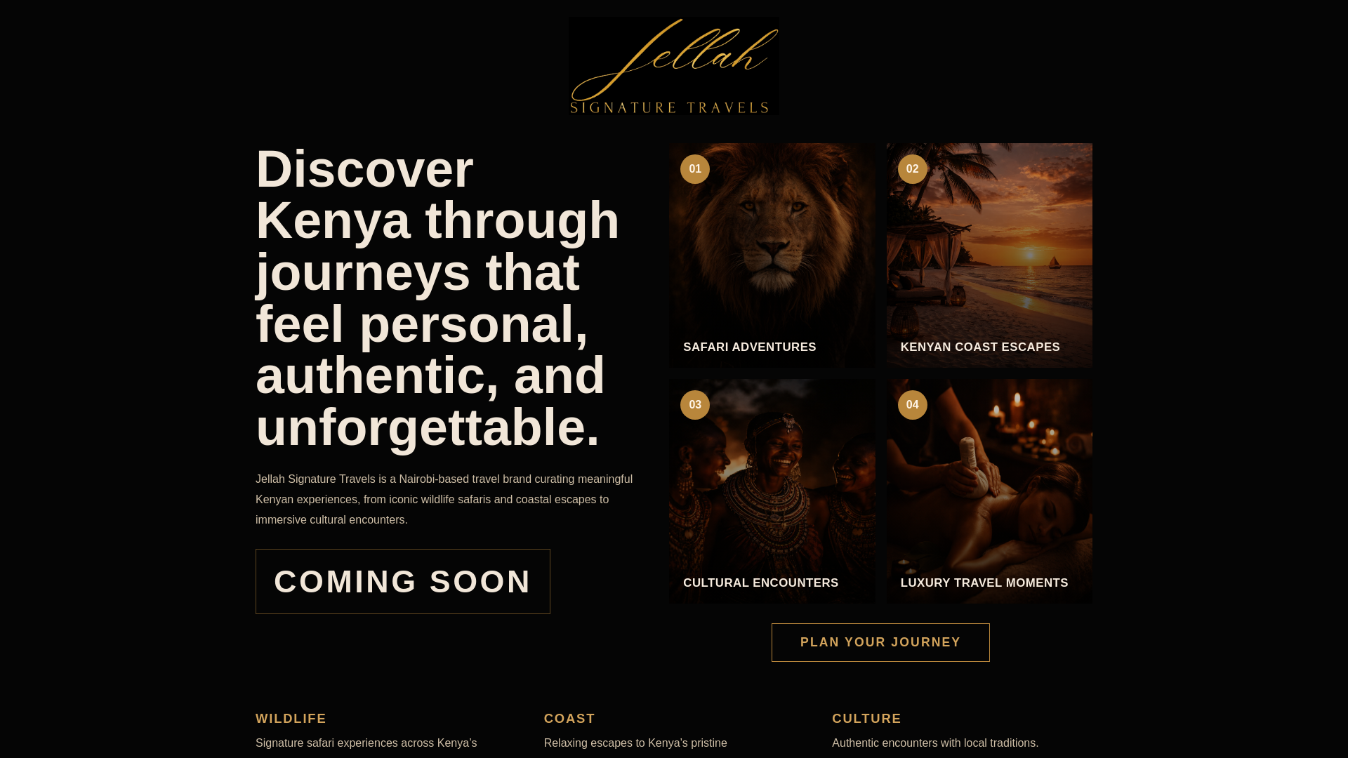 website screenshot of https://jellahsignaturetravels.com/