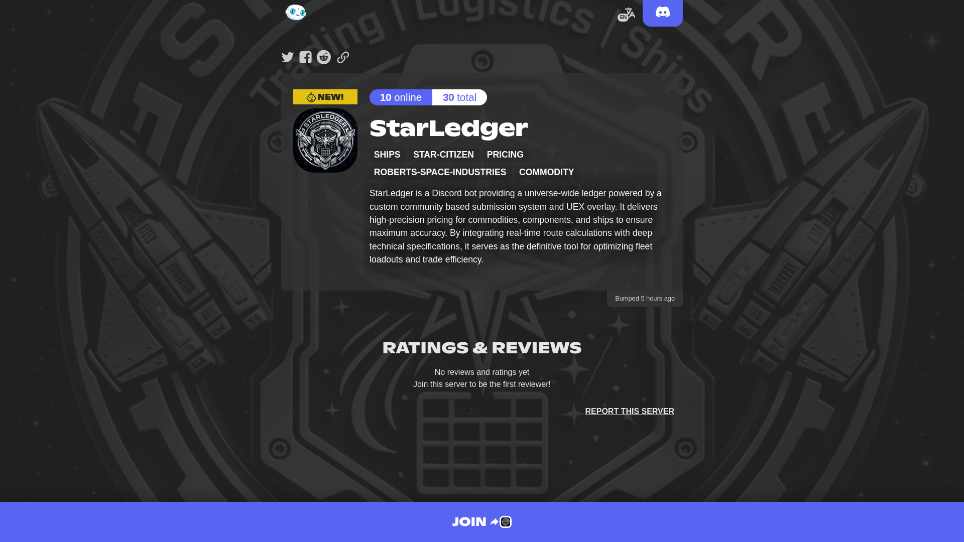 website screenshot of https://starledger.app/