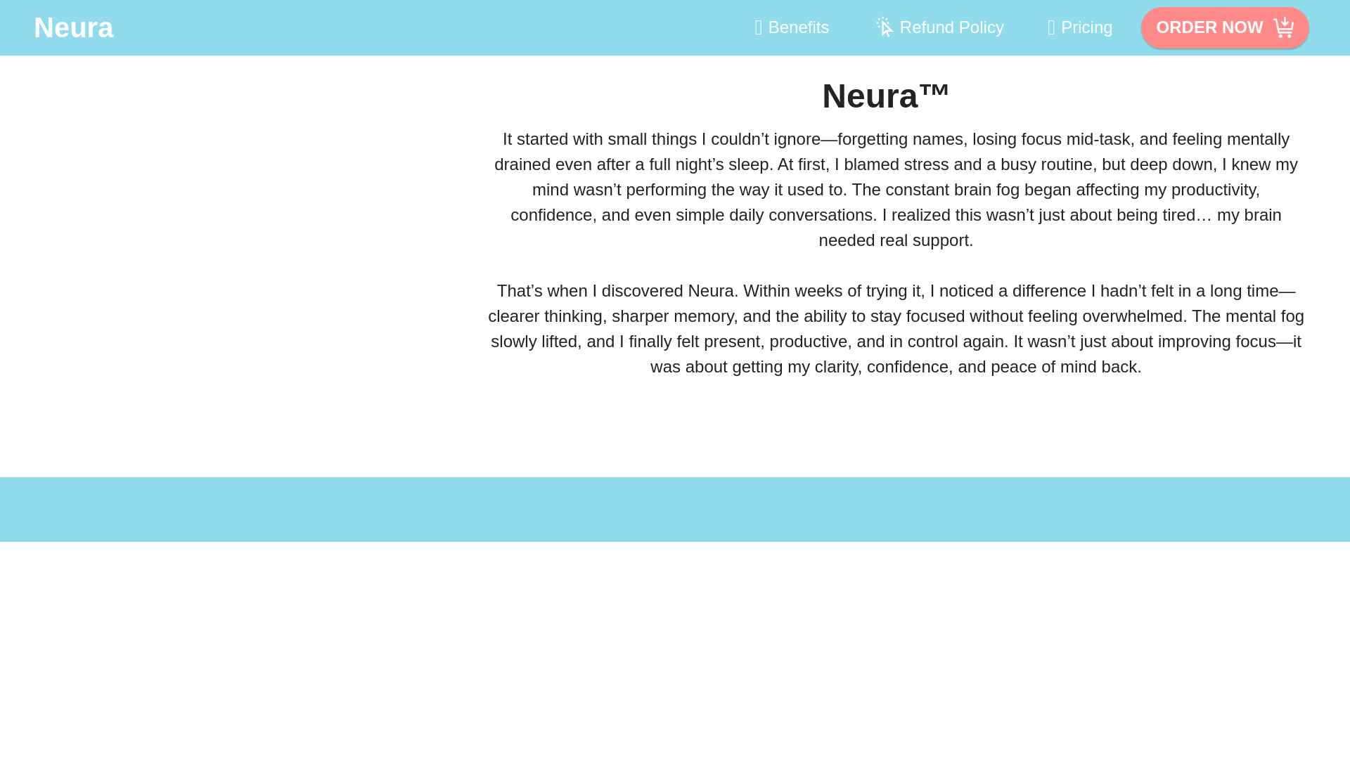 website screenshot of https://the-neura-supplement.com
