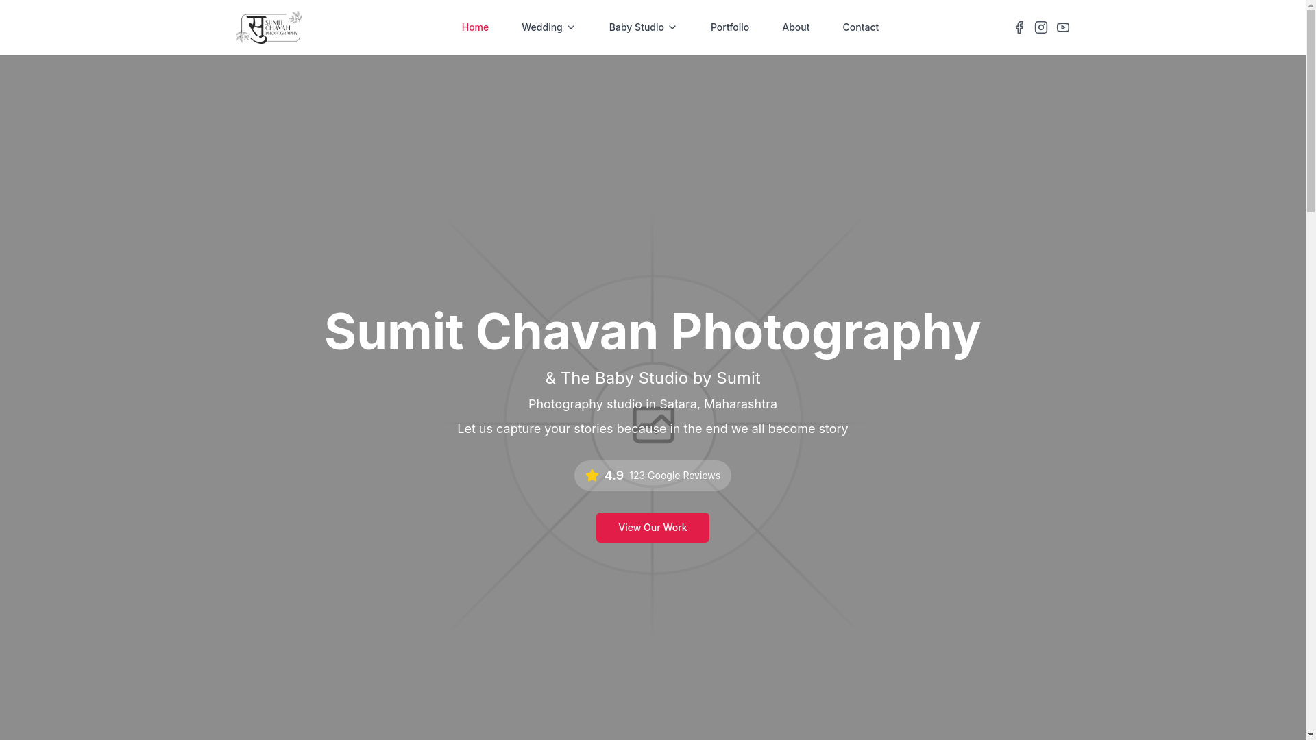 website screenshot of https://sumitchavanphotography.com/