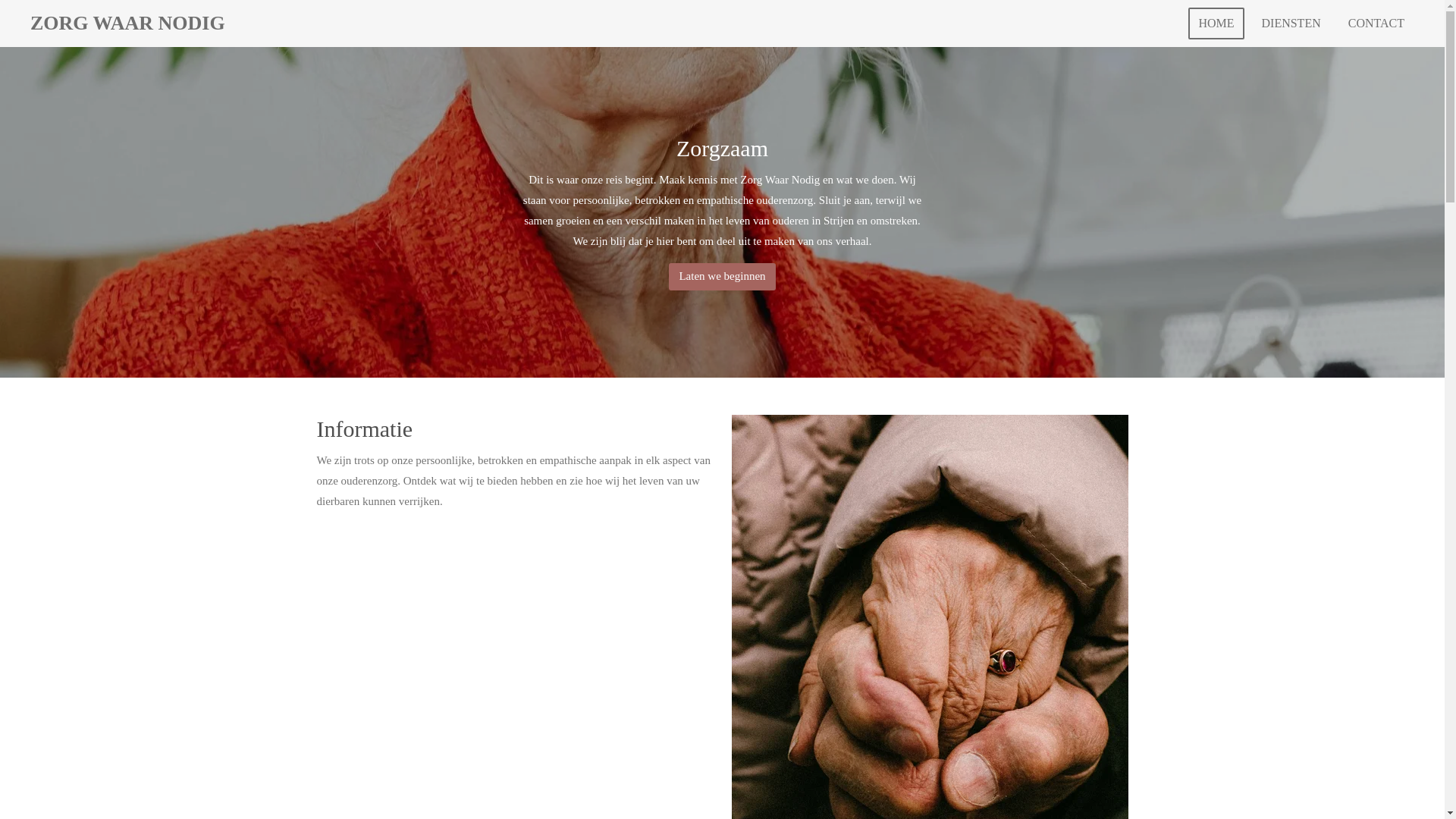 website screenshot of https://zorgwaarnodig.nl/