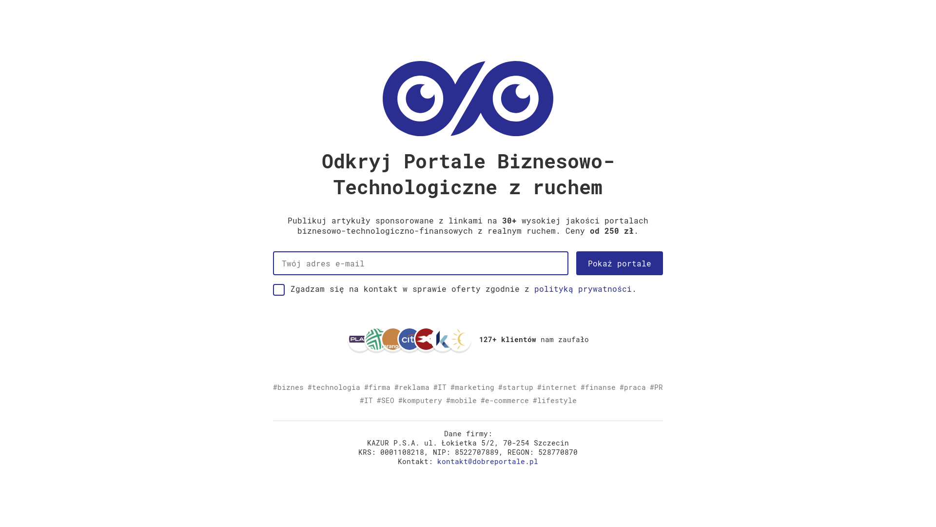 website screenshot of https://dobreportale.pages.dev/