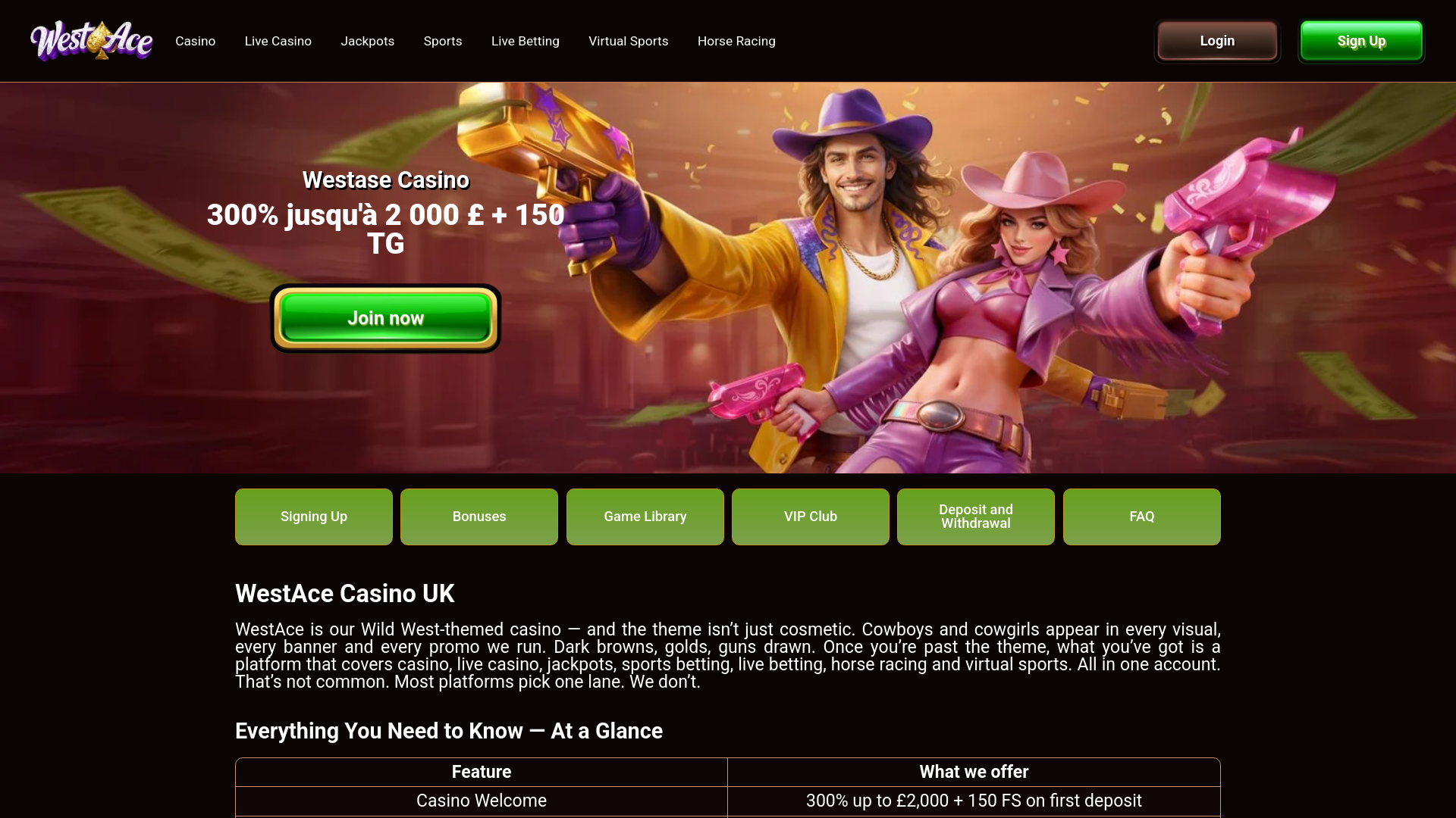 website screenshot of https://westace.me.uk/