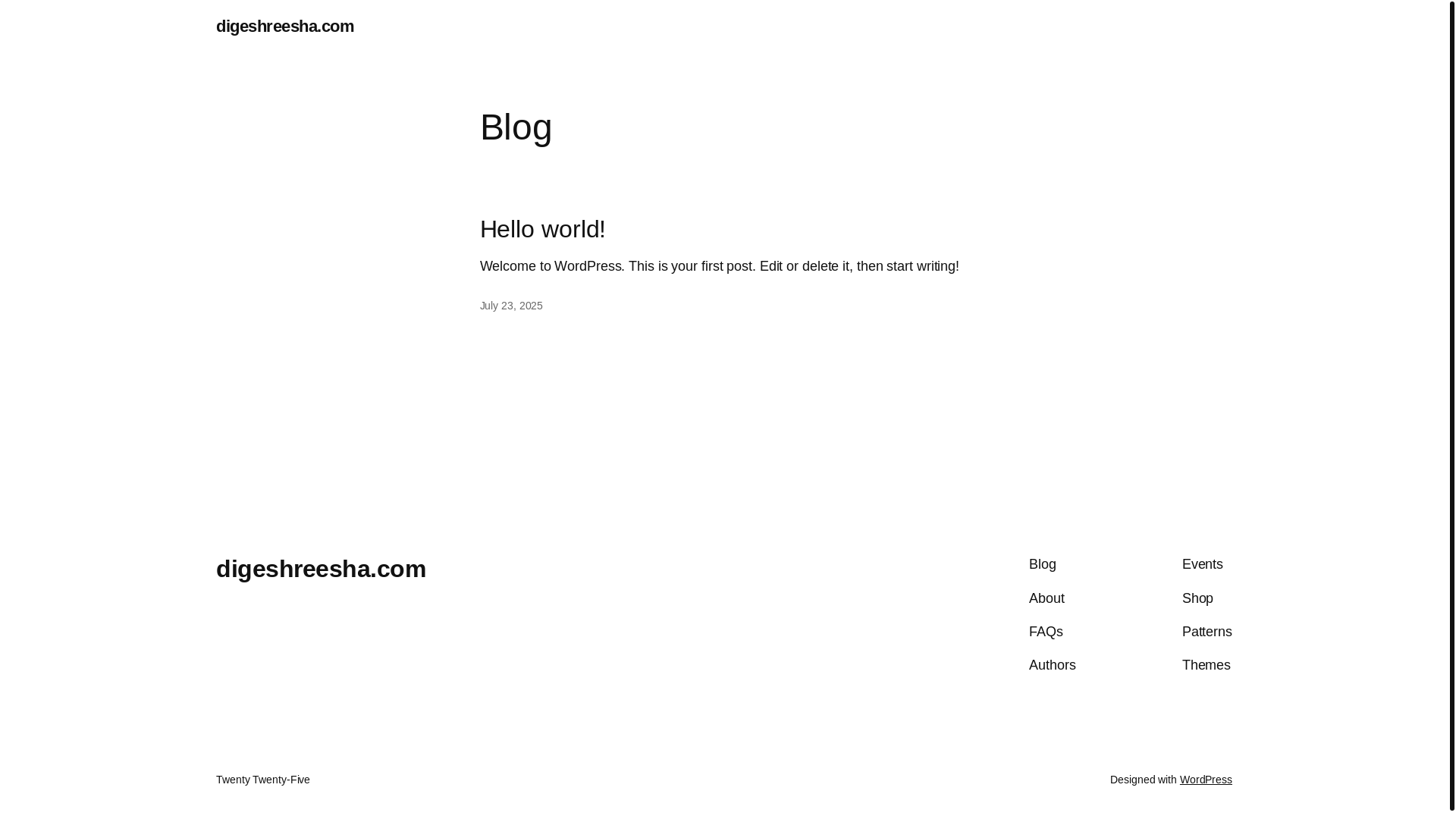 website screenshot of https://digeshreesha.com/