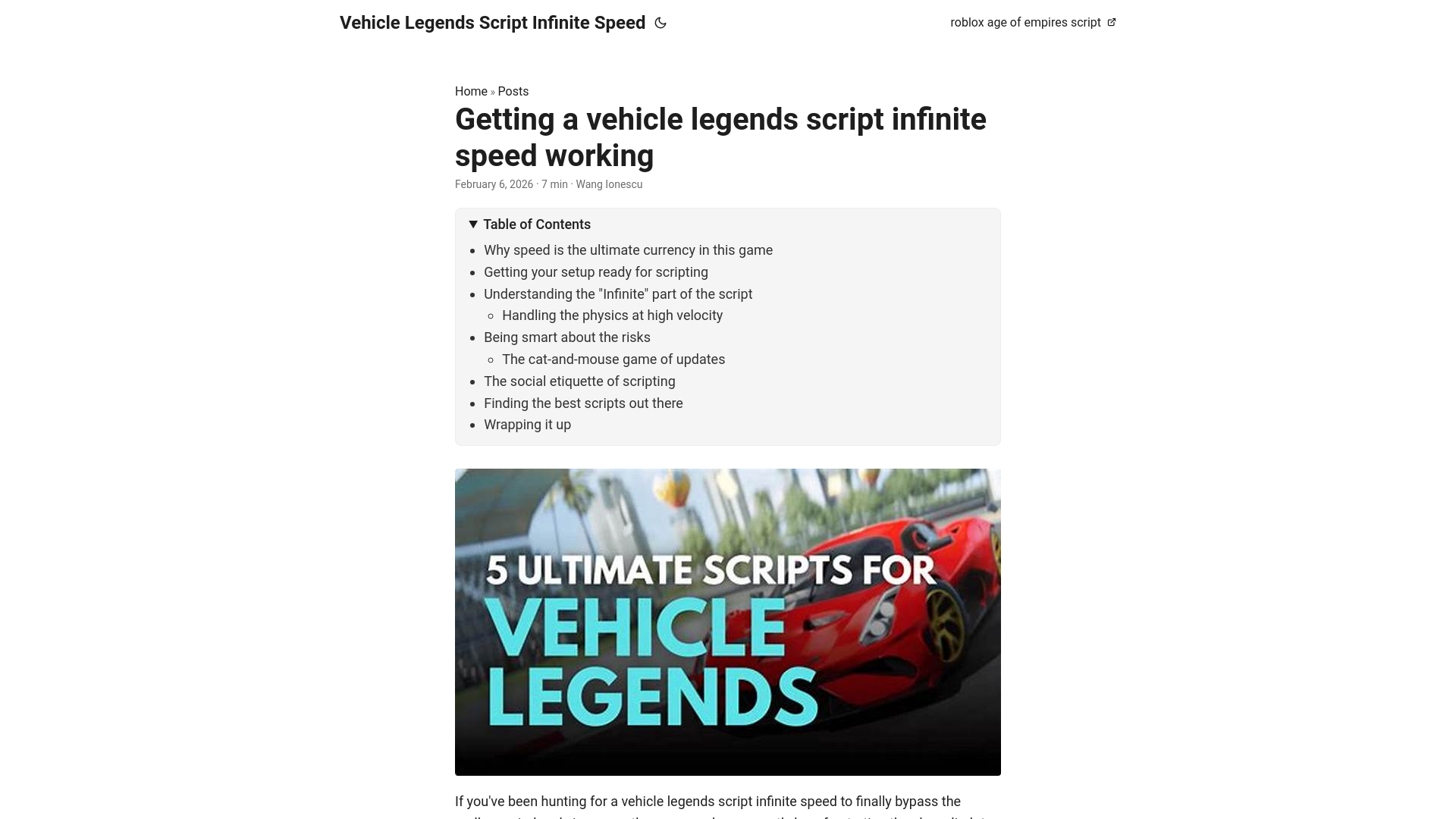 website screenshot of https://vehicle-legends-script-infinite-speed.pages.dev/