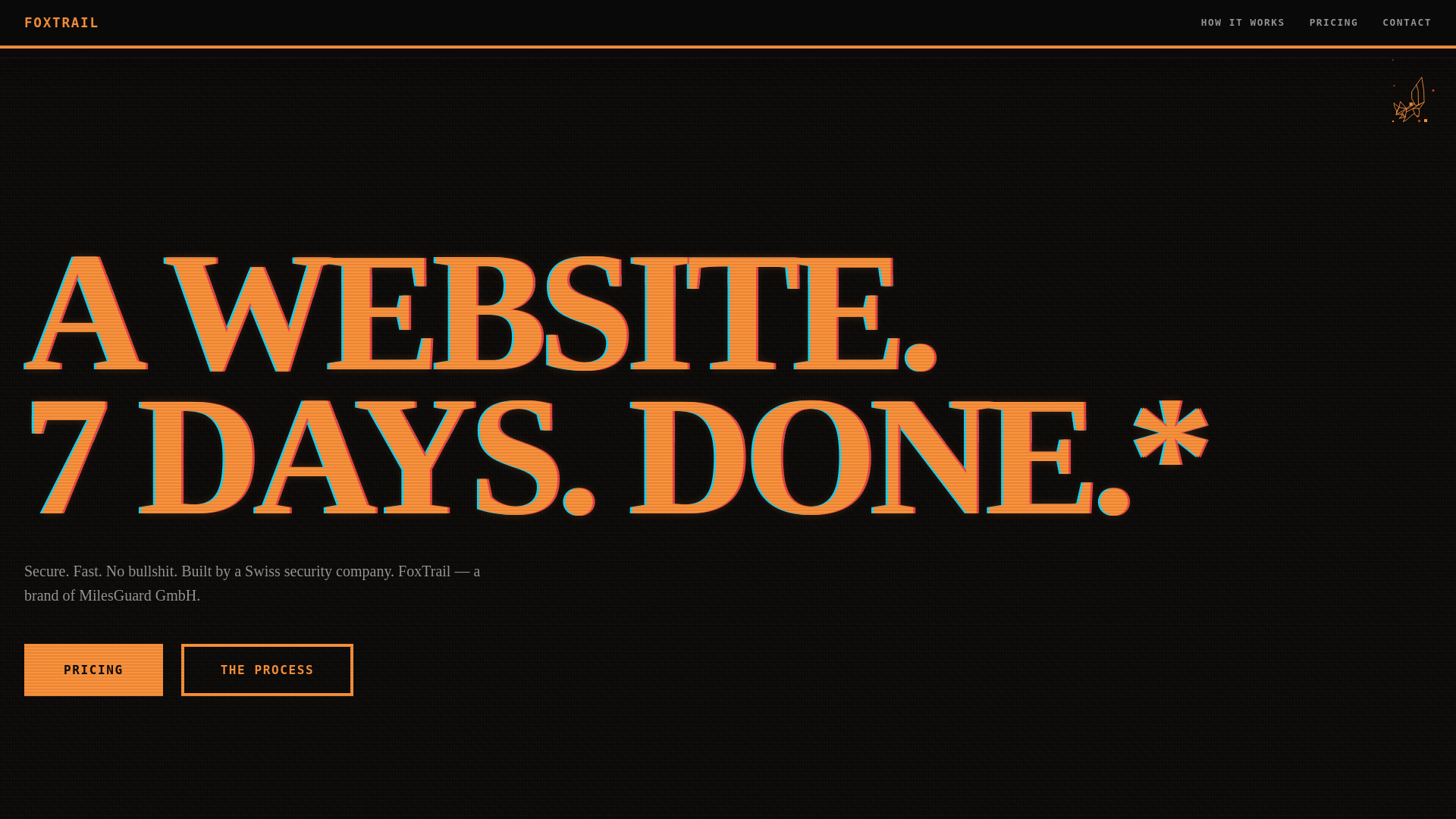 website screenshot of https://foxtrail.dev/