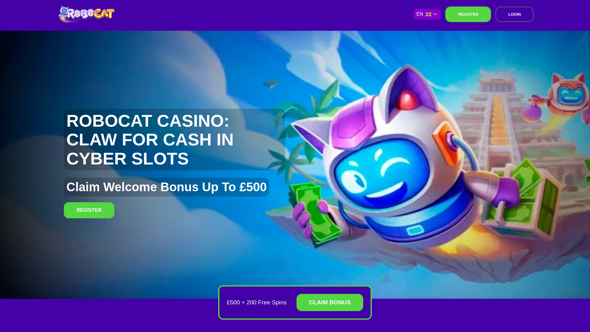 website screenshot of https://robo-cat-casino.pages.dev/