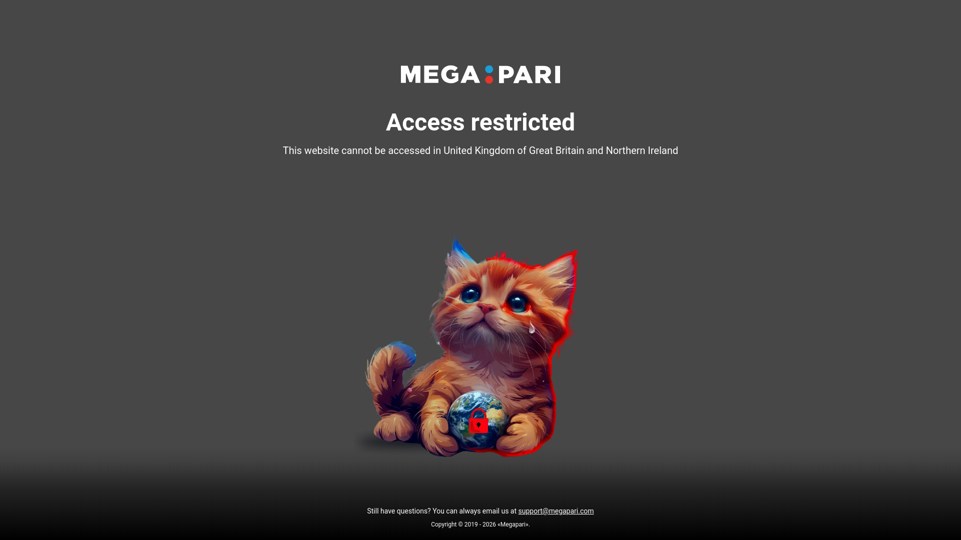 website screenshot of https://megapari-359417.com/