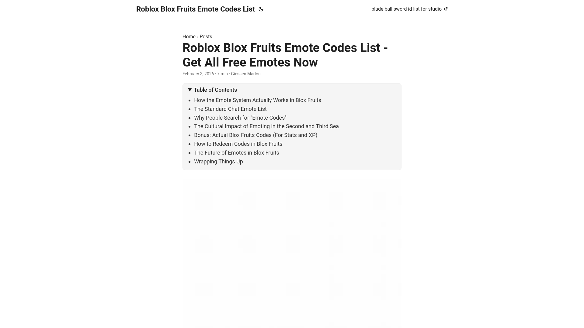 website screenshot of https://robloxbloxfruitsemotecodeslist.pages.dev/
