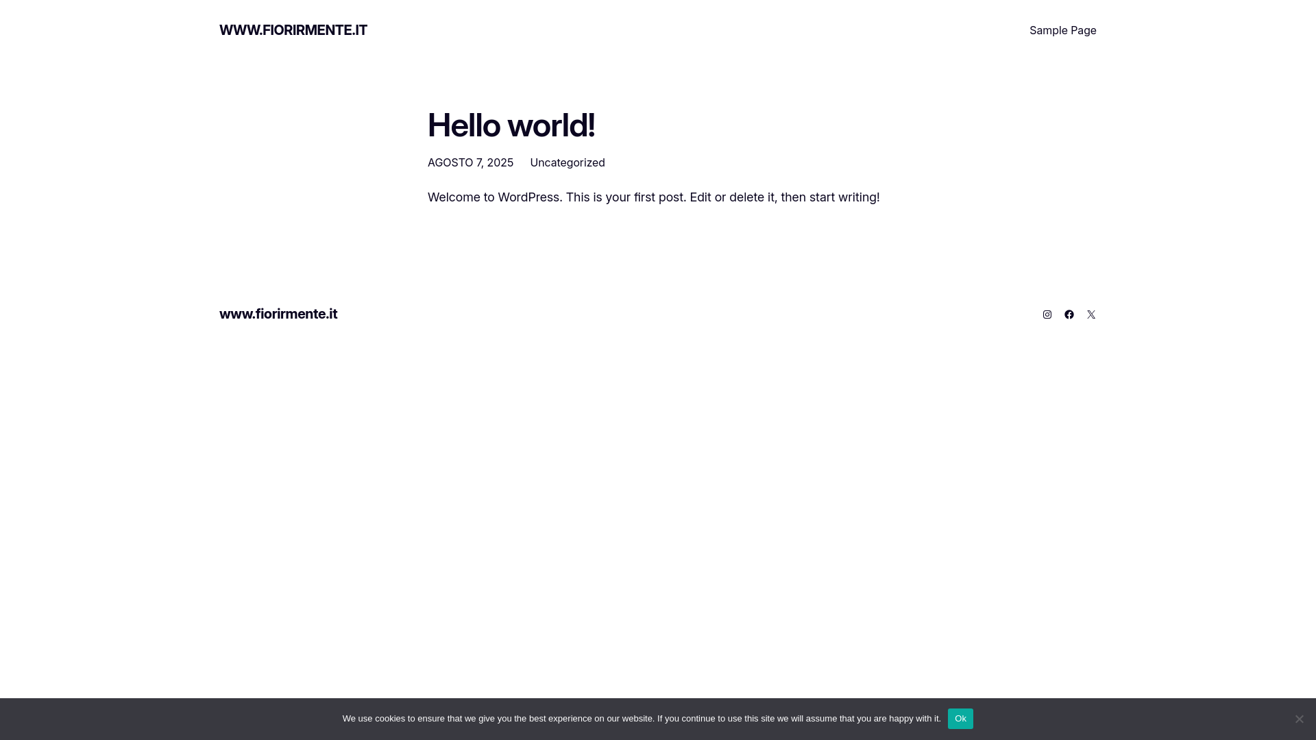 website screenshot of https://fiorirmente.it/