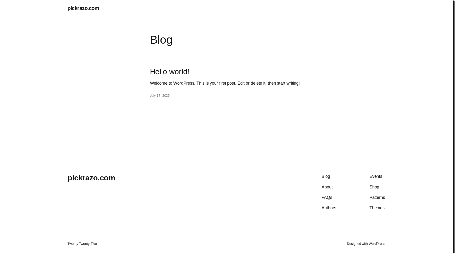 website screenshot of https://pickrazo.com/