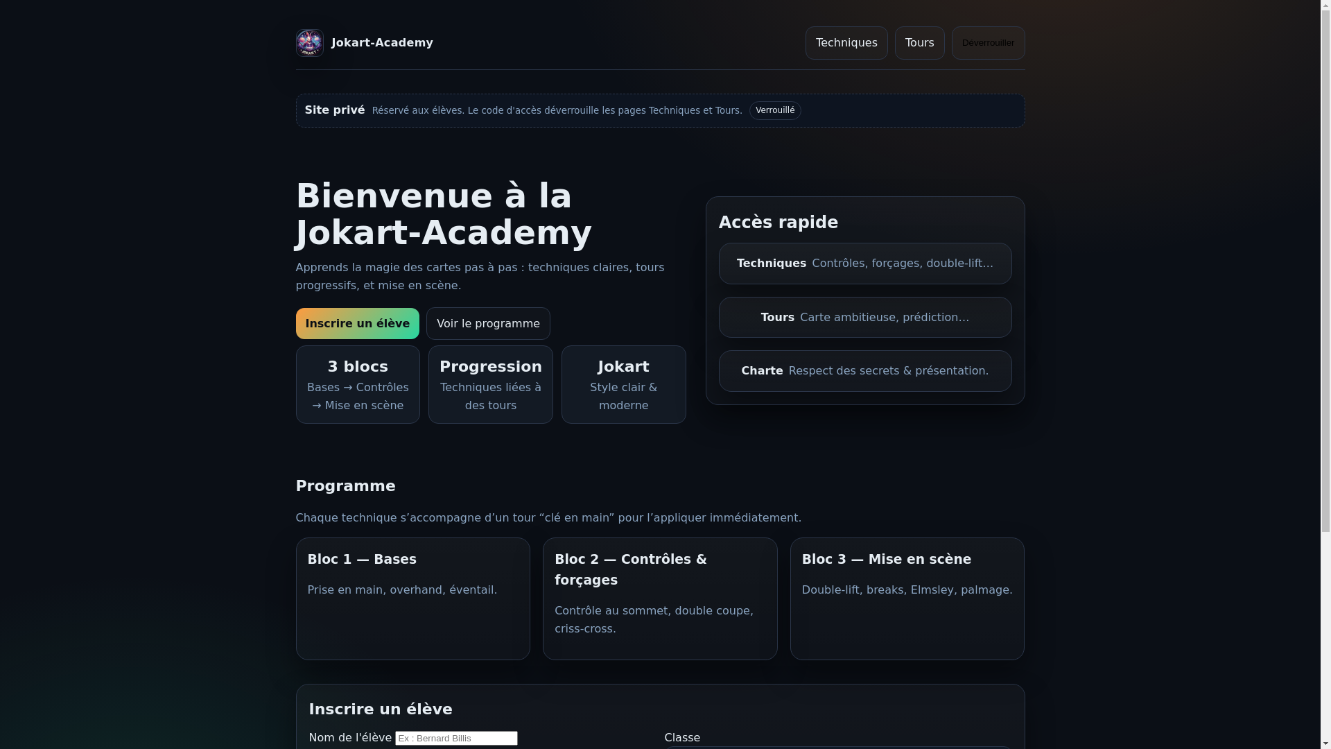 website screenshot of https://jokart-academy.pages.dev/