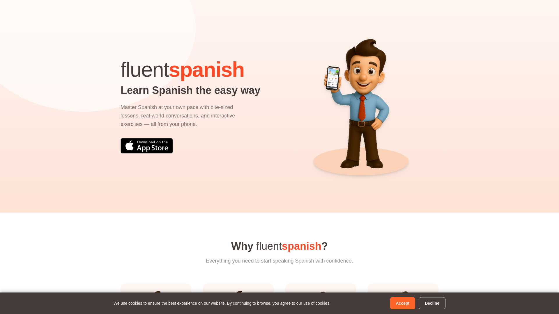 website screenshot of https://fluentspanish.app/