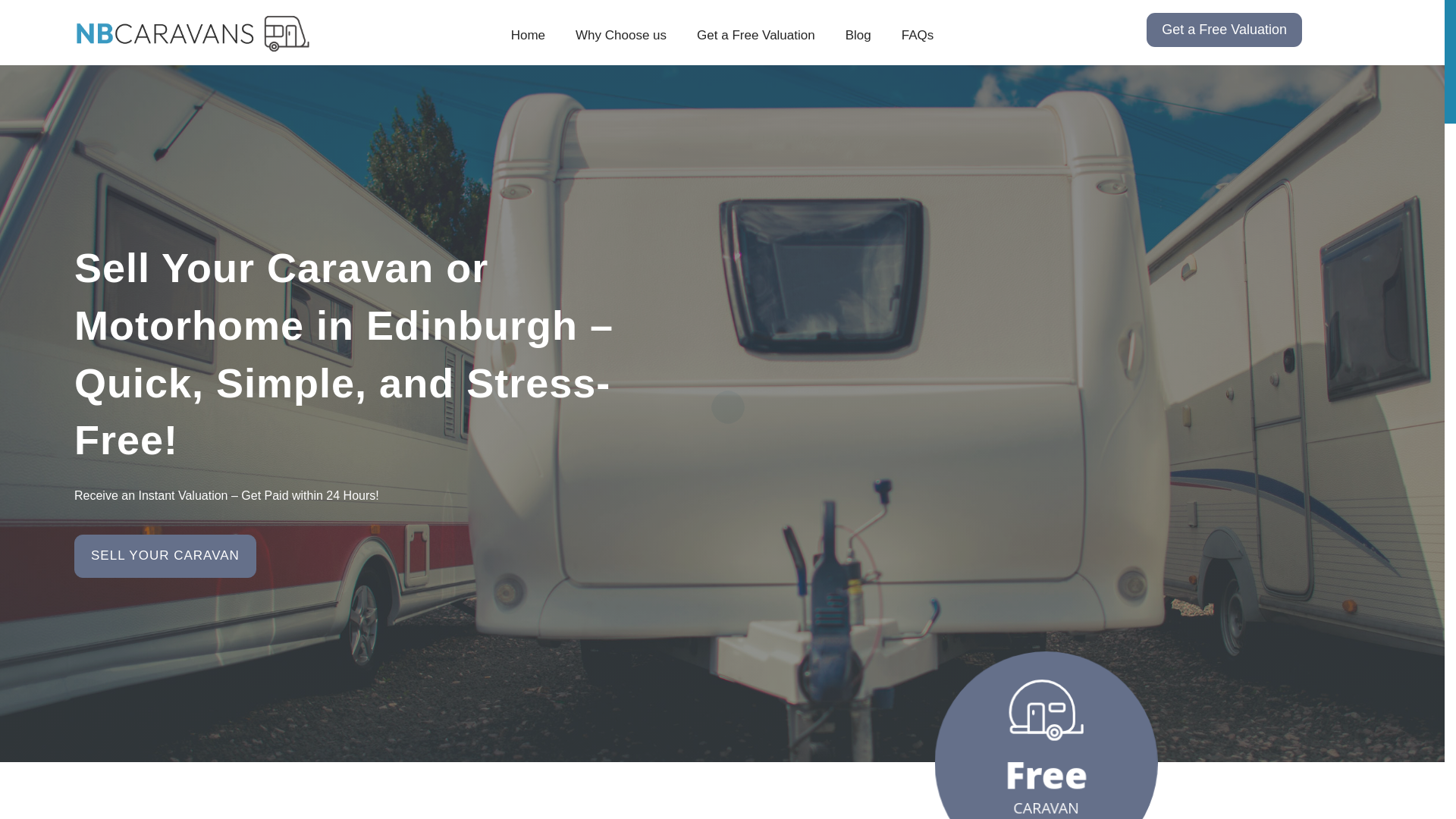 website screenshot of https://sellmycaravanedinburgh.co.uk/