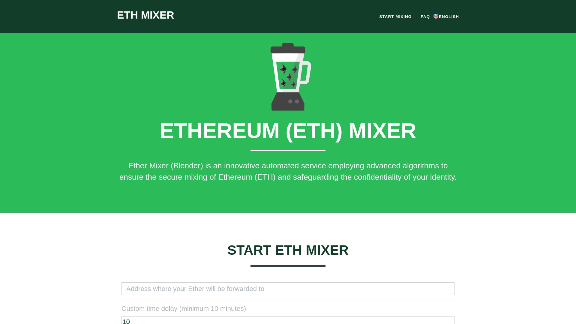 website screenshot of https://ethereumixer.to/