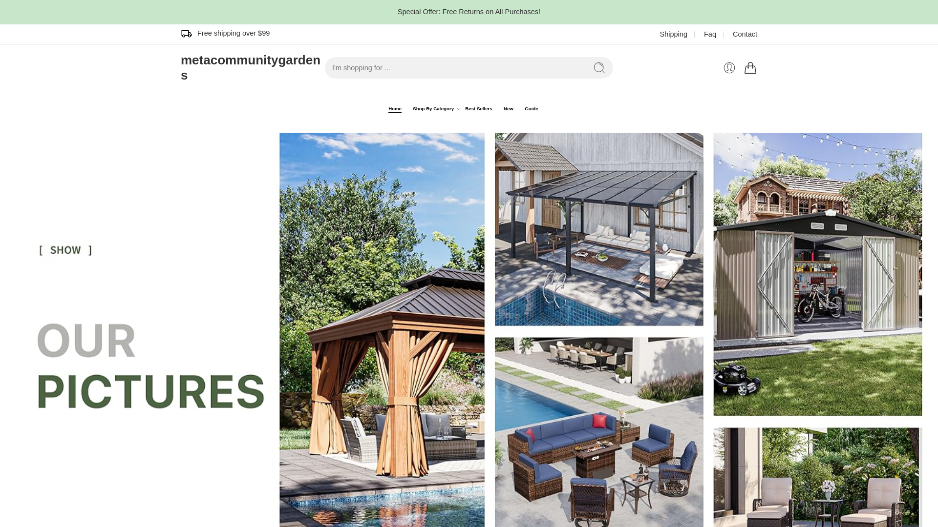website screenshot of https://metacommunitygardens.org/