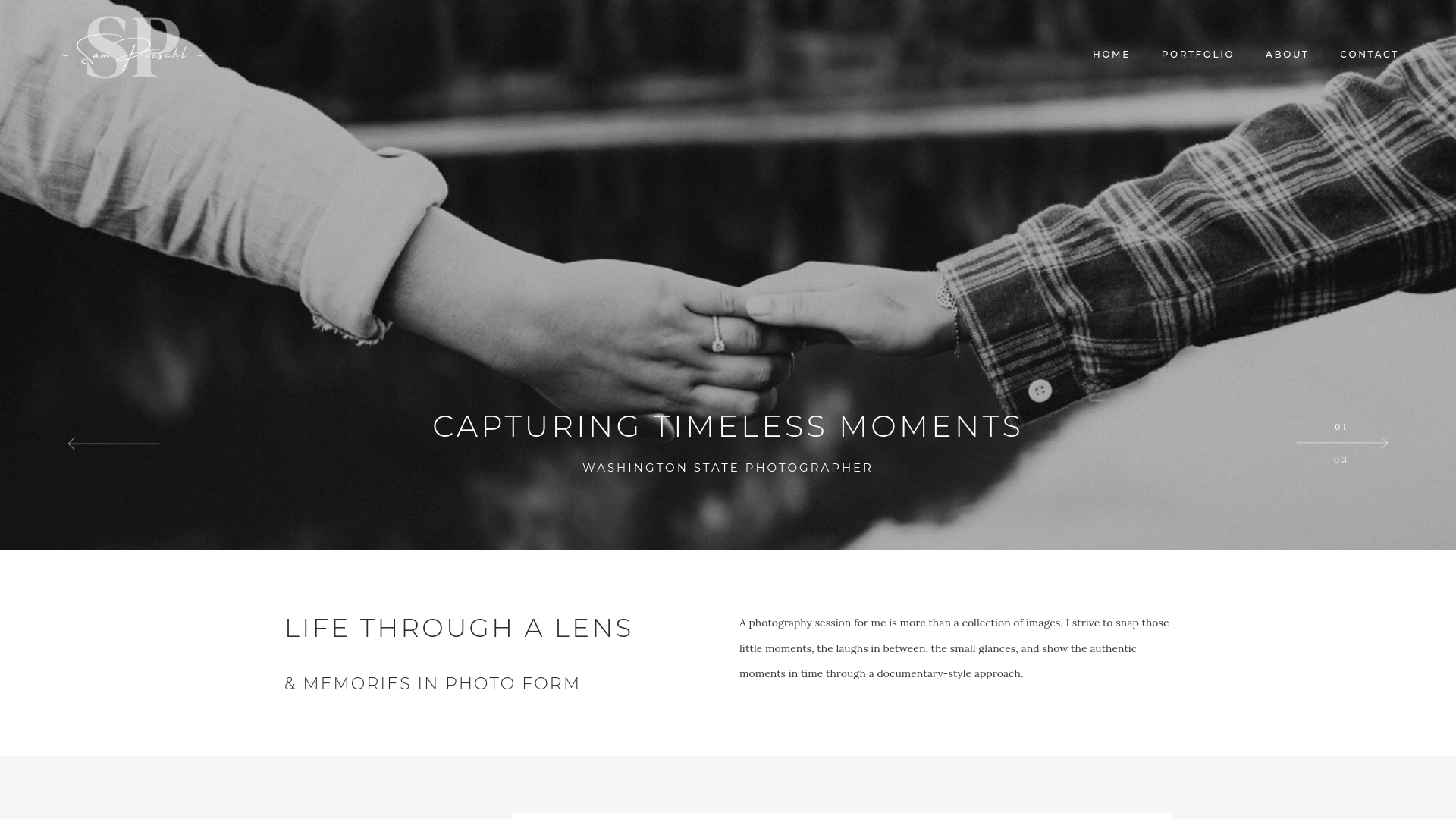 website screenshot of https://sampoeschlphoto.com