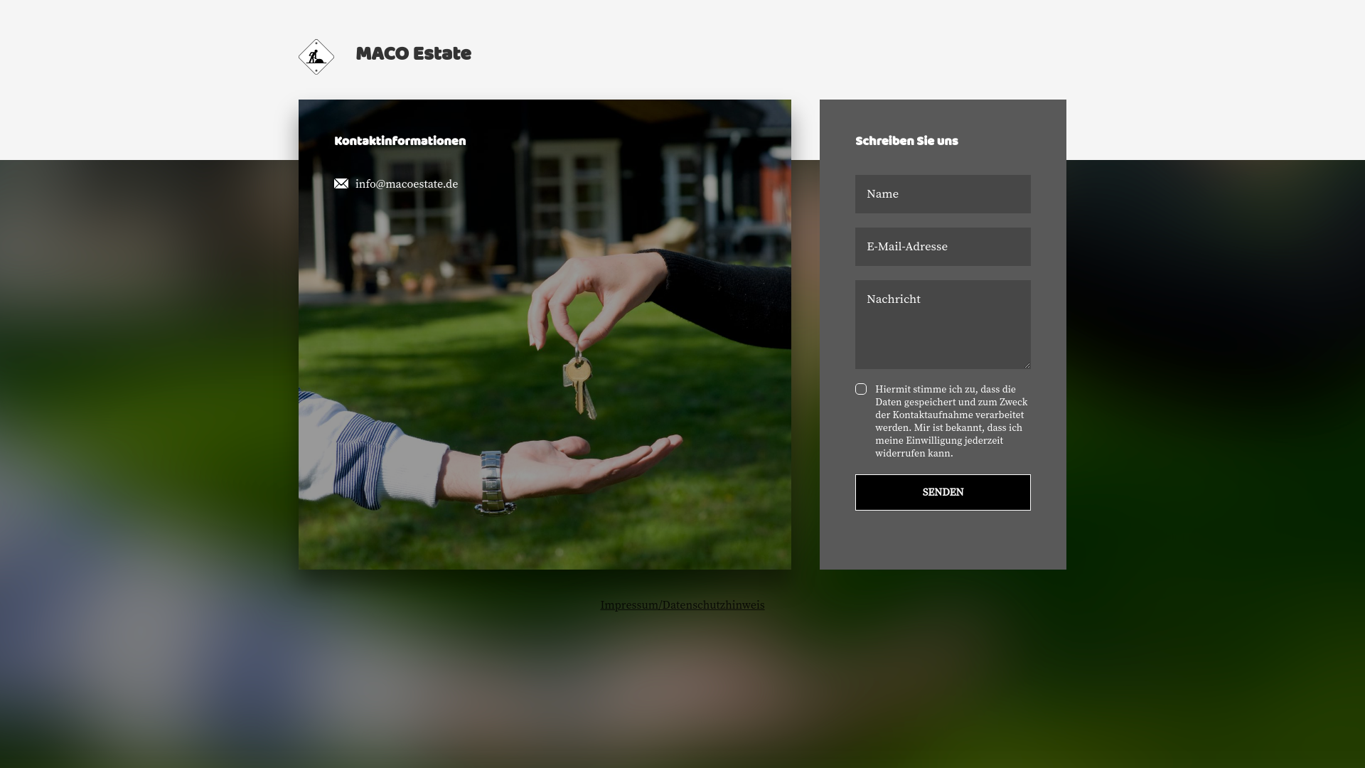 website screenshot of https://macoestate.com
