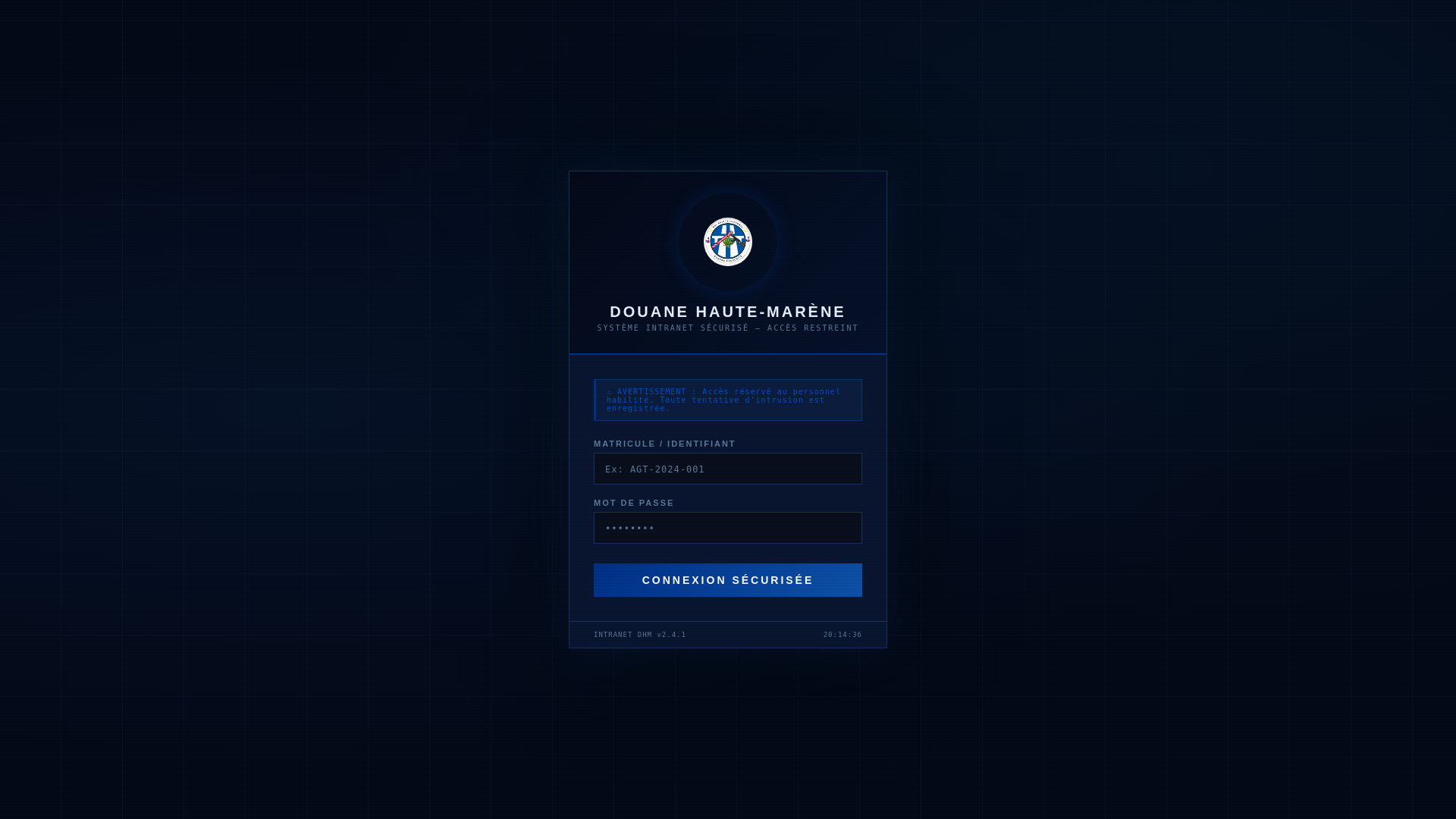 website screenshot of https://intranetdouanehautemarene.site/