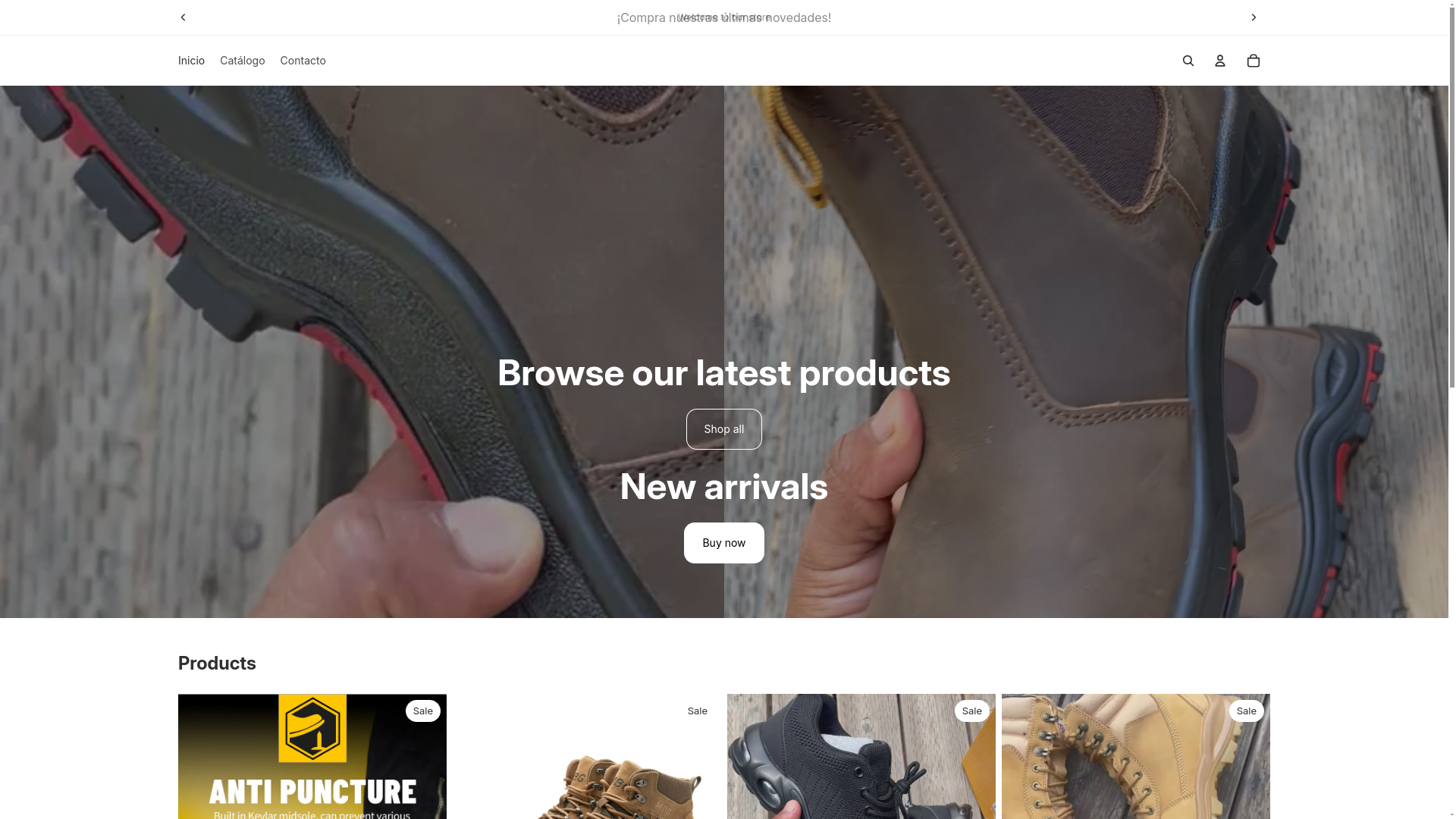 website screenshot of https://mbgworkboots.com/