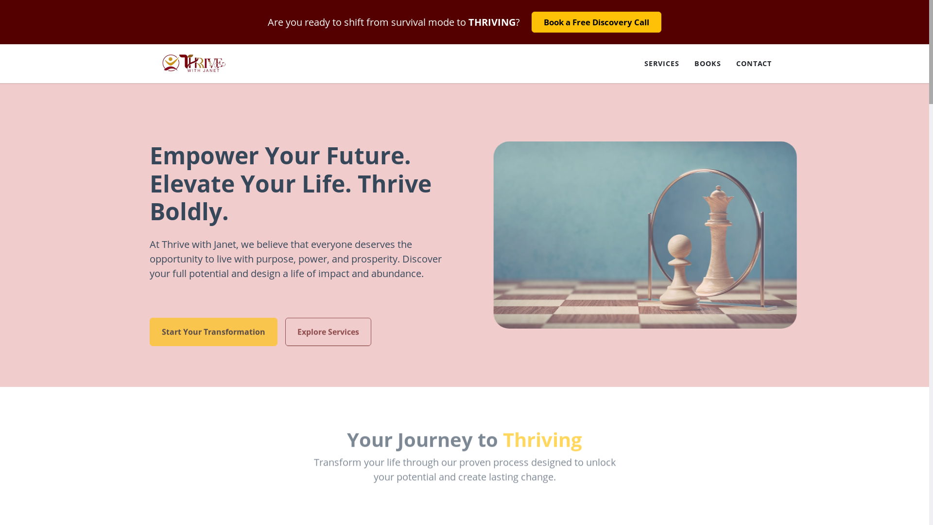 website screenshot of https://thrivewithjanet.com/
