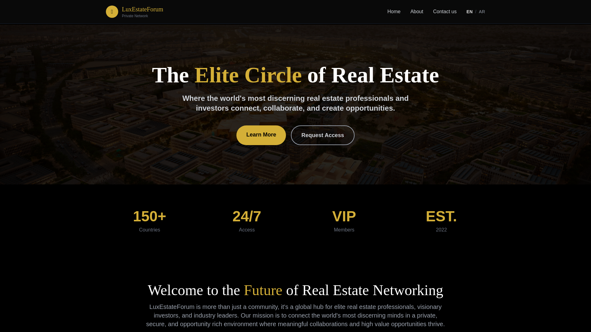 website screenshot of https://luxestateforum.com