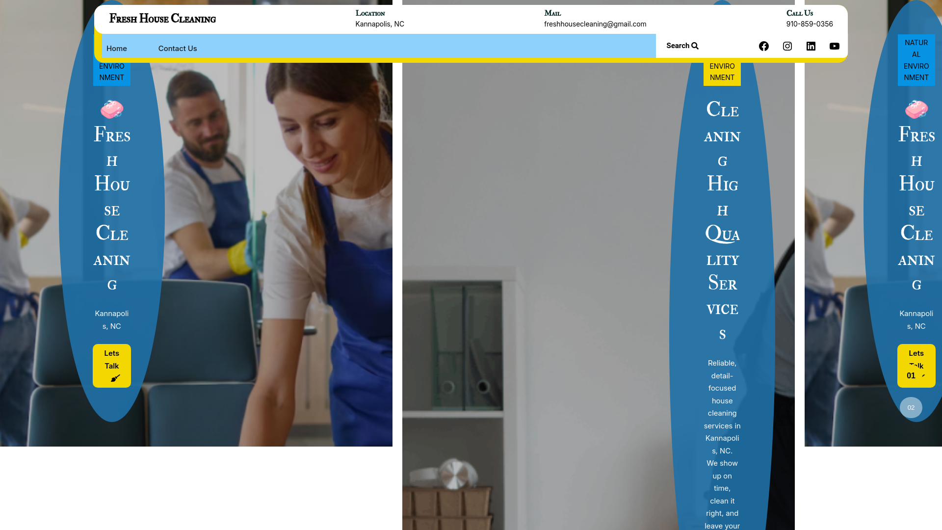 website screenshot of https://fresh-house-cleaning.com