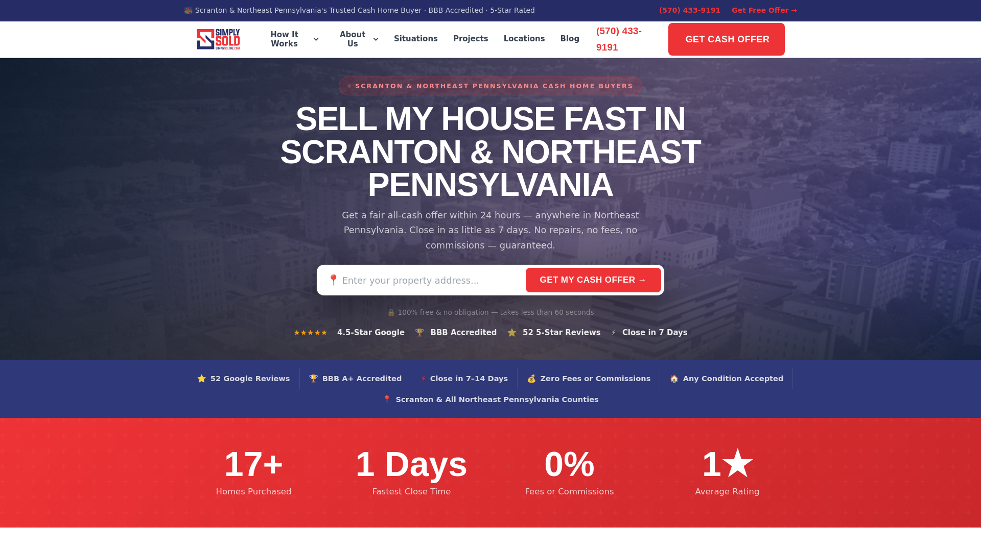 website screenshot of https://simplysoldpennsylvania.com/