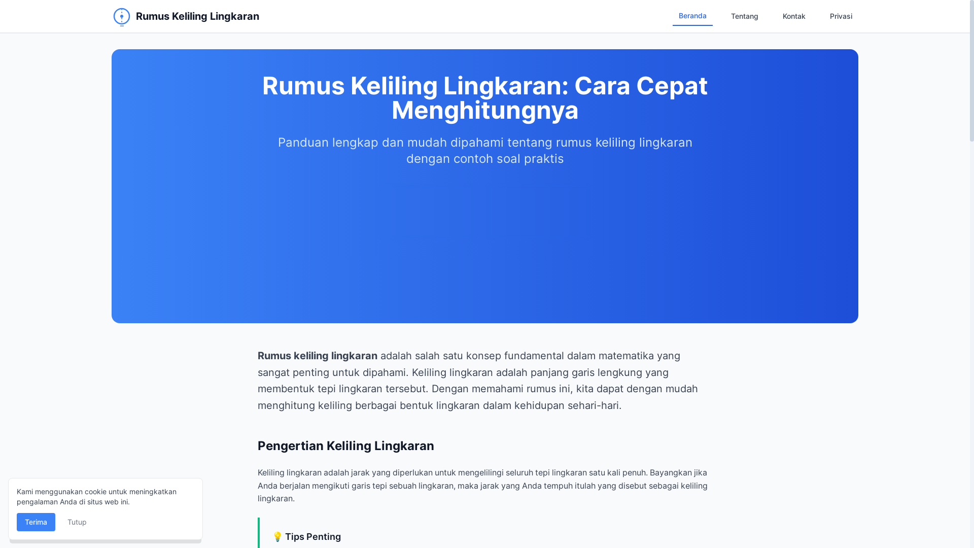website screenshot of https://rumuskelilinglingkaran.pages.dev/