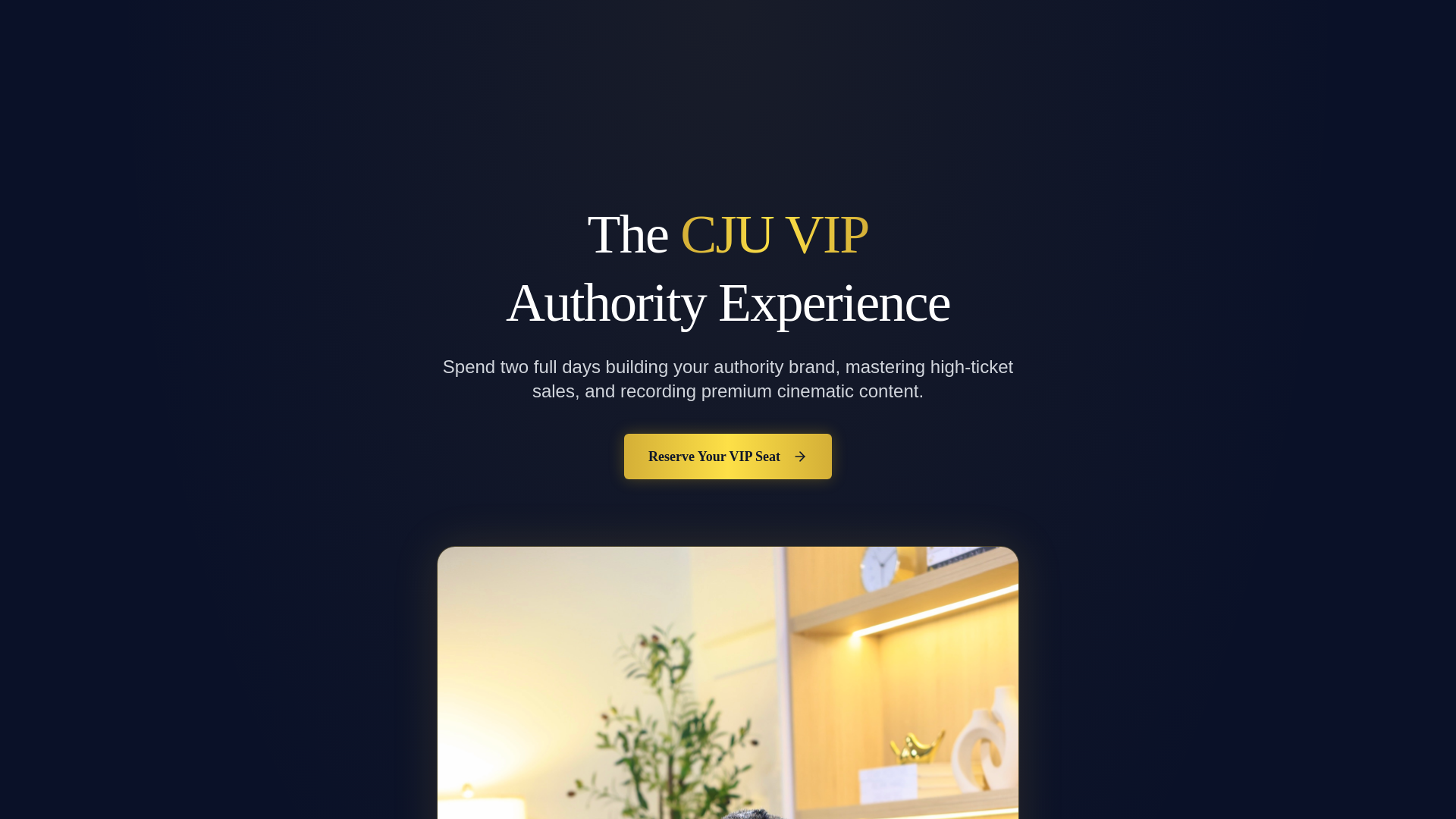 website screenshot of https://cju-vip-experience.com/