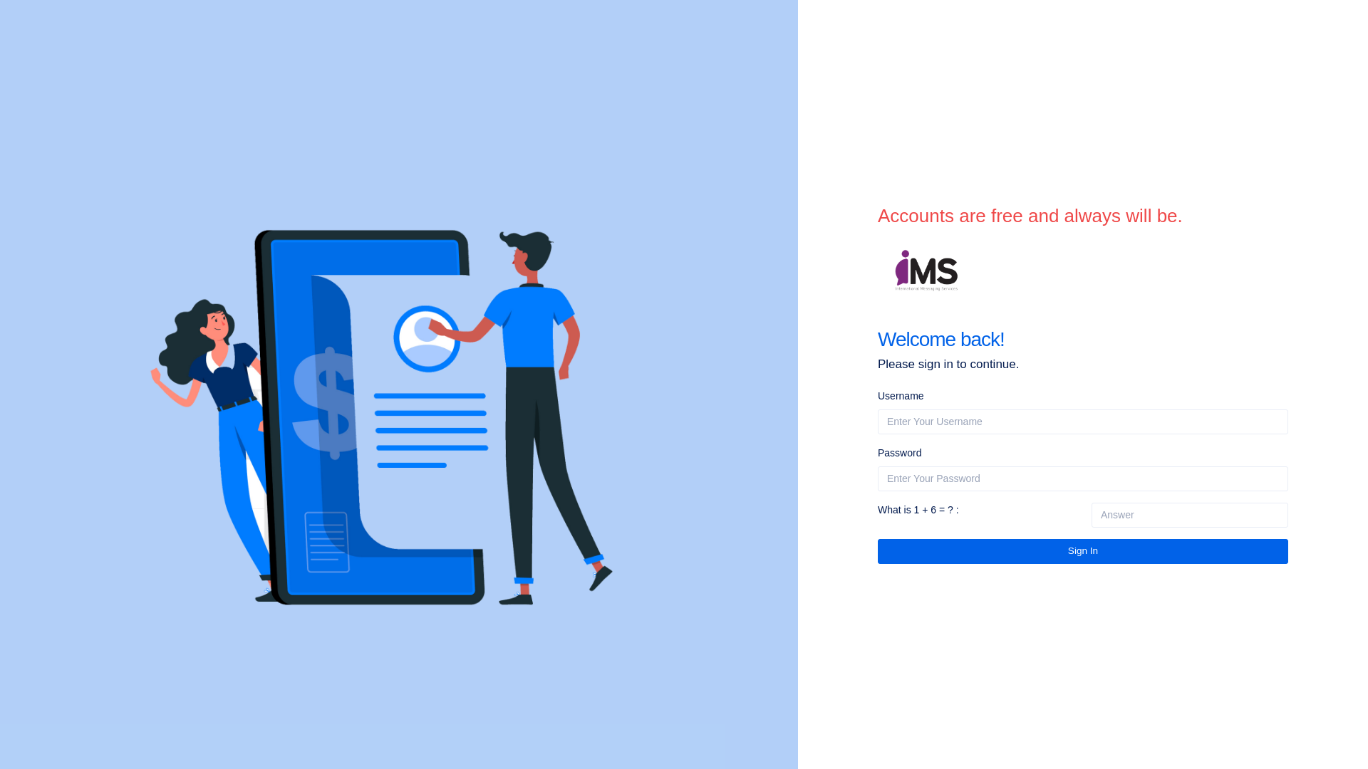 website screenshot of https://imssms.org