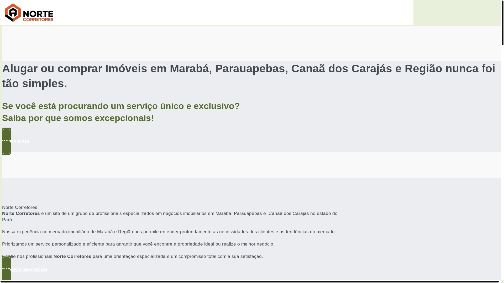 website screenshot of https://nortecorretores.com/