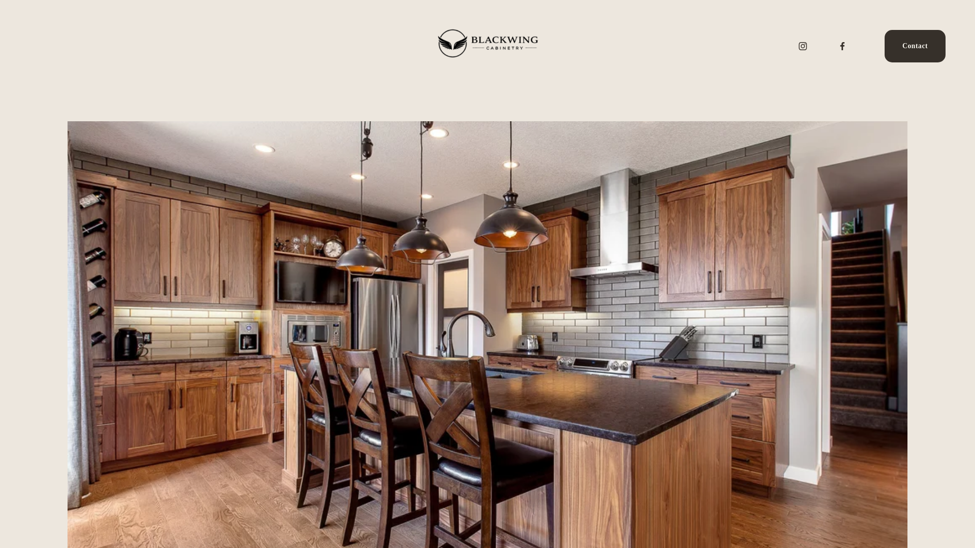 website screenshot of https://blackwingcabinetry.ca