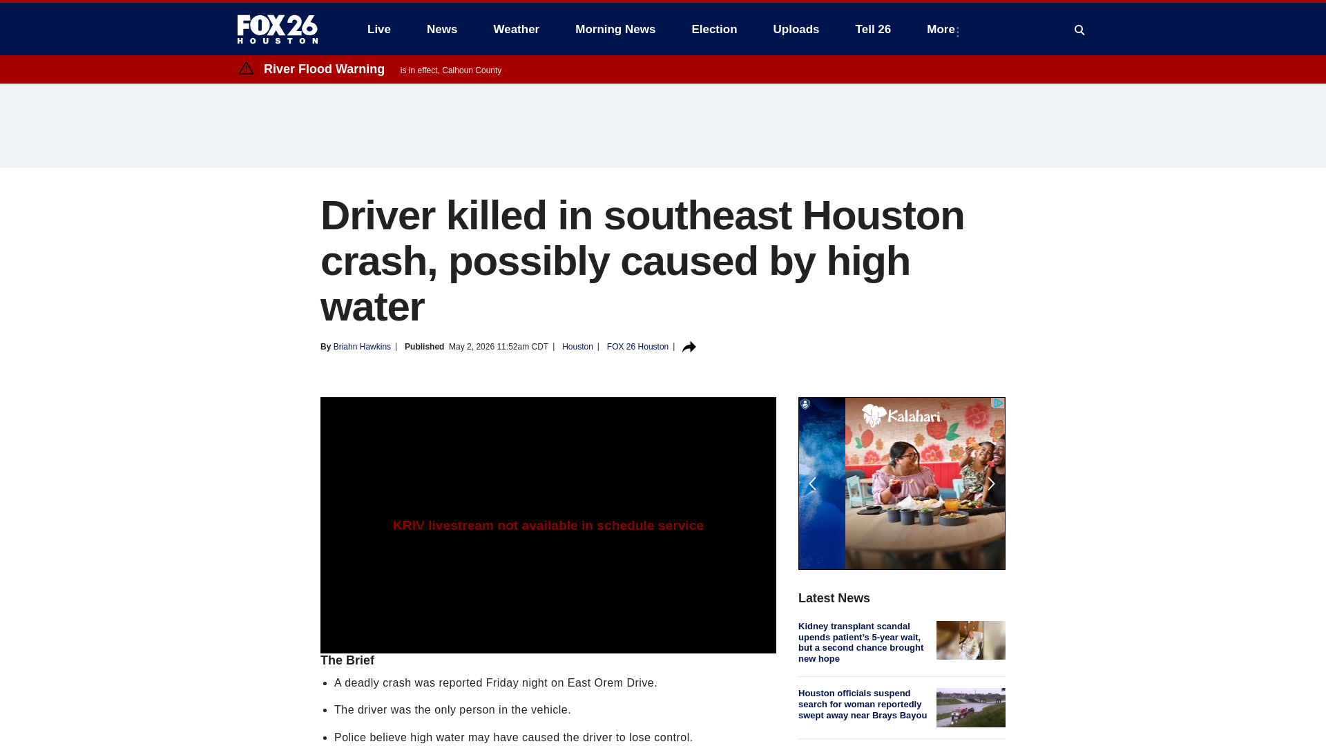 website screenshot of https://www.fox26houston.com/news/houston-crash-orem-2026-april